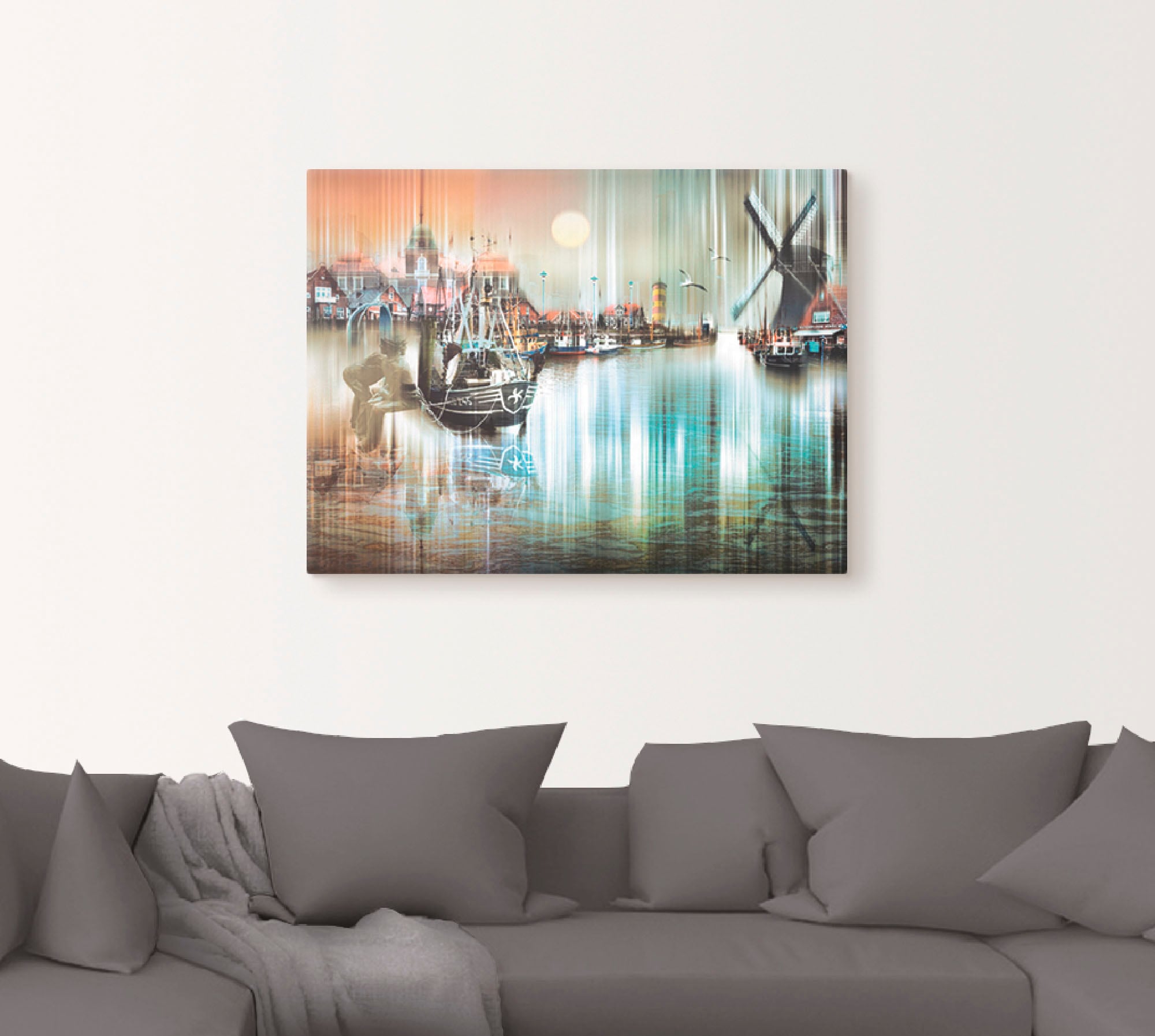 Artland Wandbild "Neuharlingersiel Nordsee Collage 04", Architektonische El günstig online kaufen