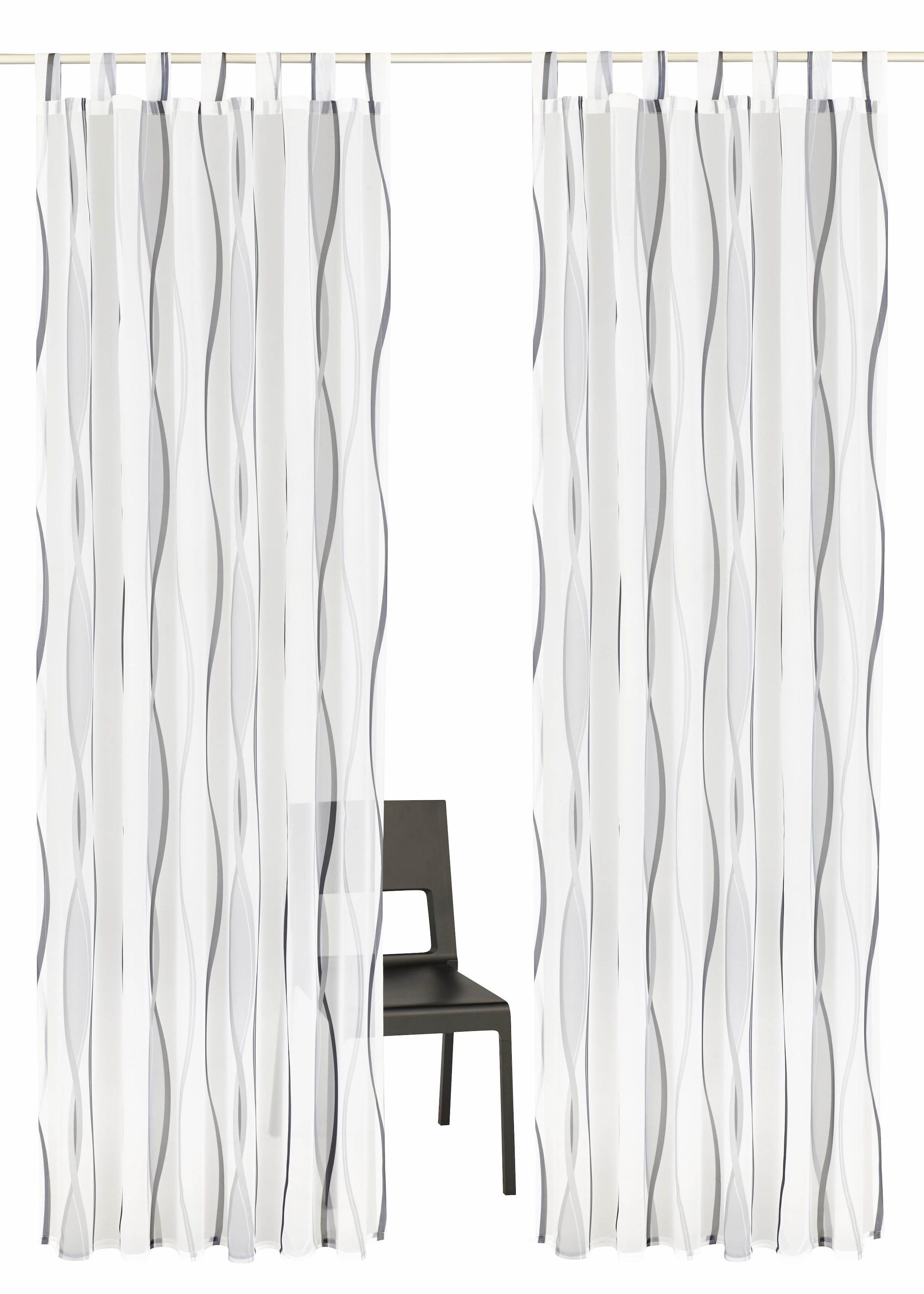 my home Gardine »DIMONA« Schlaufen 2 Stk. tlg. 2-er Set, Voile, Polyester, günstig online kaufen