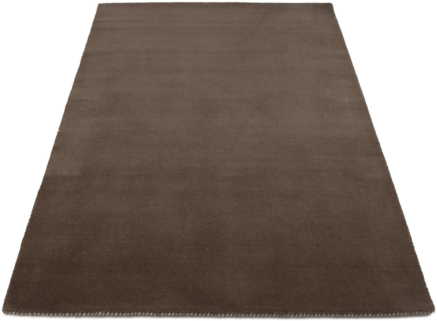 carpetfine Wollteppich »Gabbeh Lola Uni«, rechteckig, 14 mm Höhe, mit natürlichem Pflanzenmaterial von Hand gewebt, auch in Rund