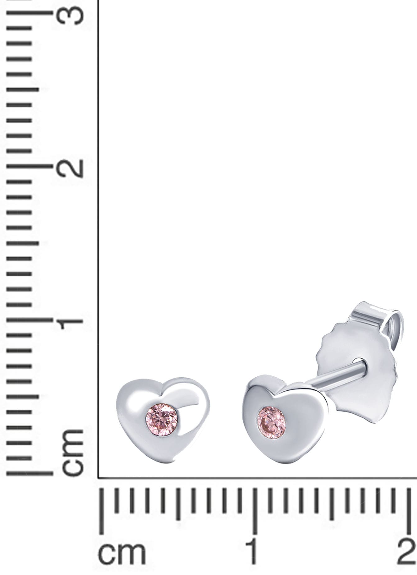 Firetti Paar Ohrstecker »Schmuck Geschenk Silber 925 Ohrschmuck Herz«, mit Zirkonia (synth.)