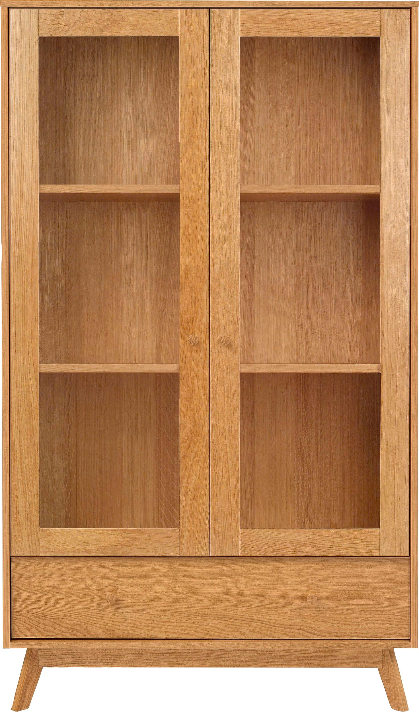 Woodman Glasvitrine »Kensal« im schlichten skandinavischen Design, Holzfurn günstig online kaufen