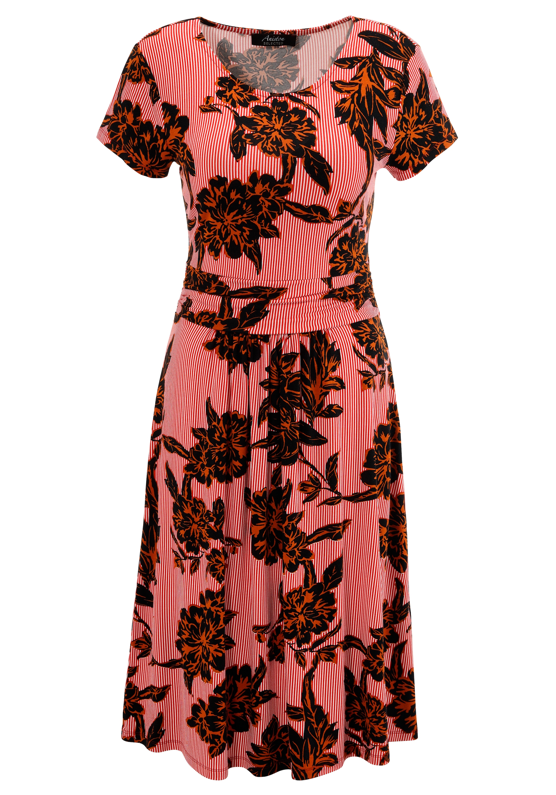 Aniston SELECTED Sommerkleid, mit abstrakter Blüten- und Blättermusterung