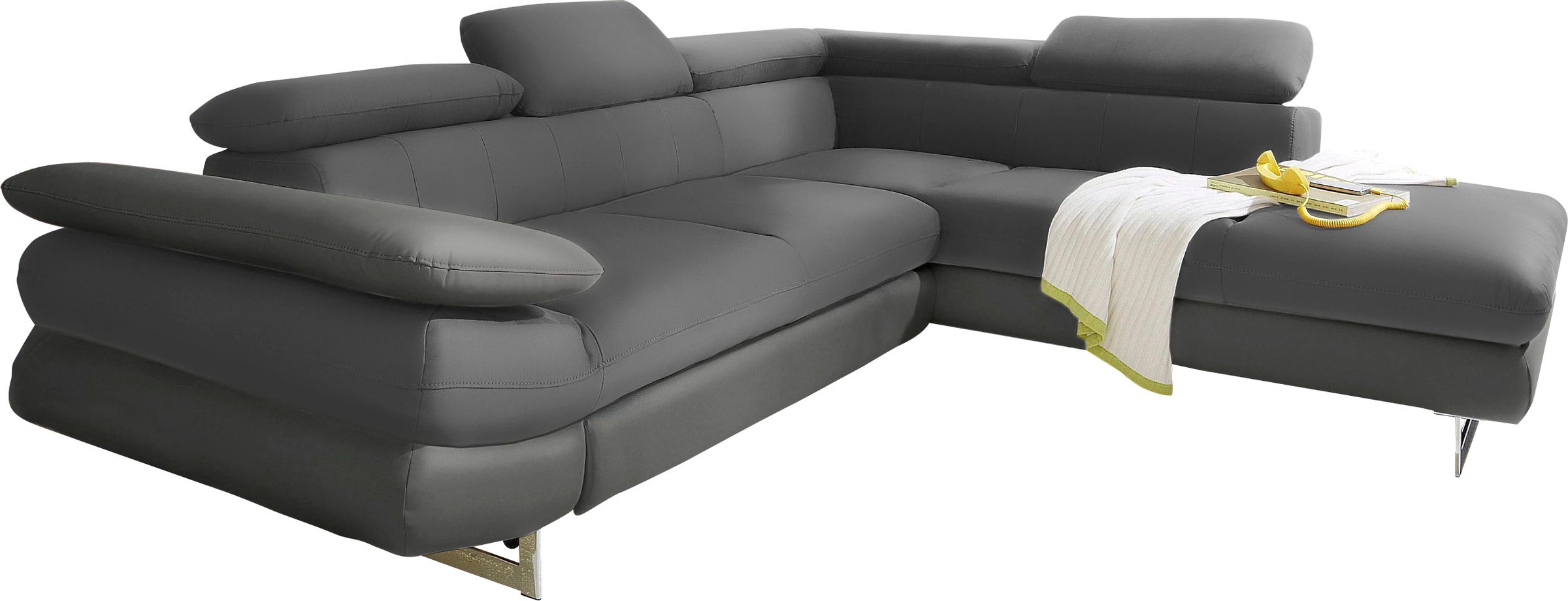 INOSIGN Ecksofa »Solution L-Form«, mit Arm- & Kopfteilverstellung, wahlweis günstig online kaufen