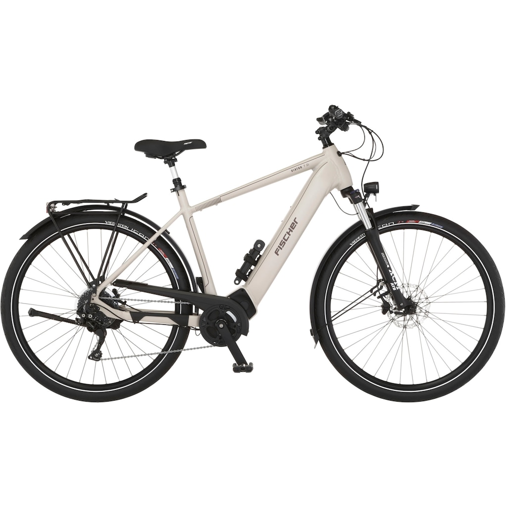 FISCHER Fahrrad E-Bike »VIATOR 7.0i Herren 55«, 10 Gang, Shimano, Deore, Mittelmotor 250 W, (mit Faltschloss)