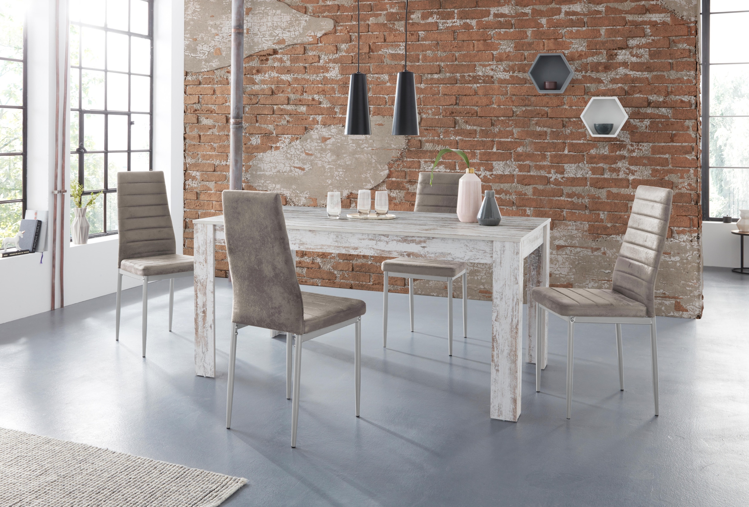 INOSIGN Essgruppe »Lynn160/Kate« Set, 5 Stk. tlg. Tisch mit 4 Stühlen günstig online kaufen