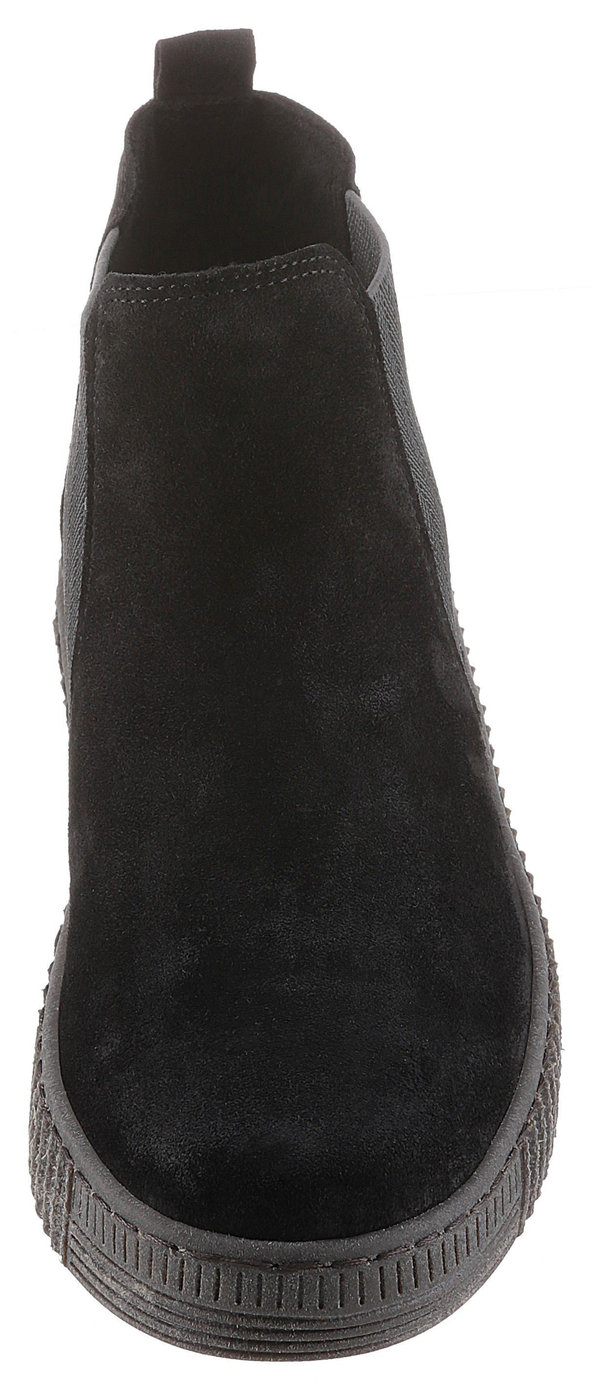 Gabor Chelseaboots, Plateau, Stiefelette, Schlupfschuh mit dezenten Kontrastnähten