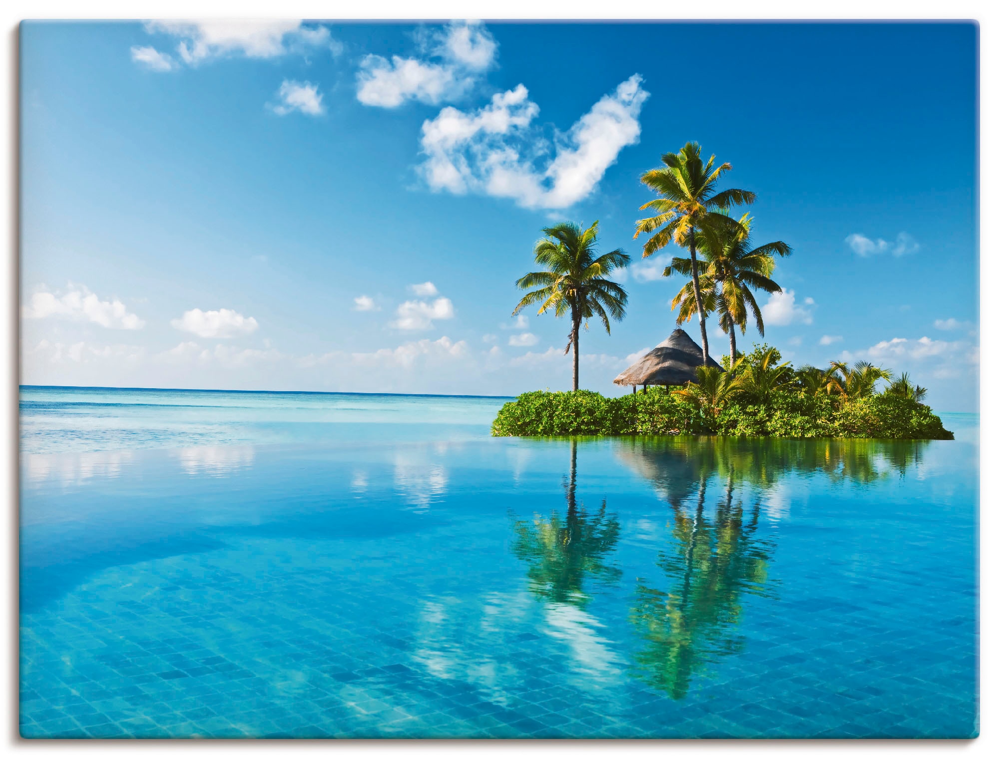 Artland Wandbild »Tropisches Paradies - Insel Palmen Meer«, Amerika, (1 St.),  als Alubild, Leinwandbild, Wandaufkleber oder Poster in versch. Größen auf  Raten kaufen