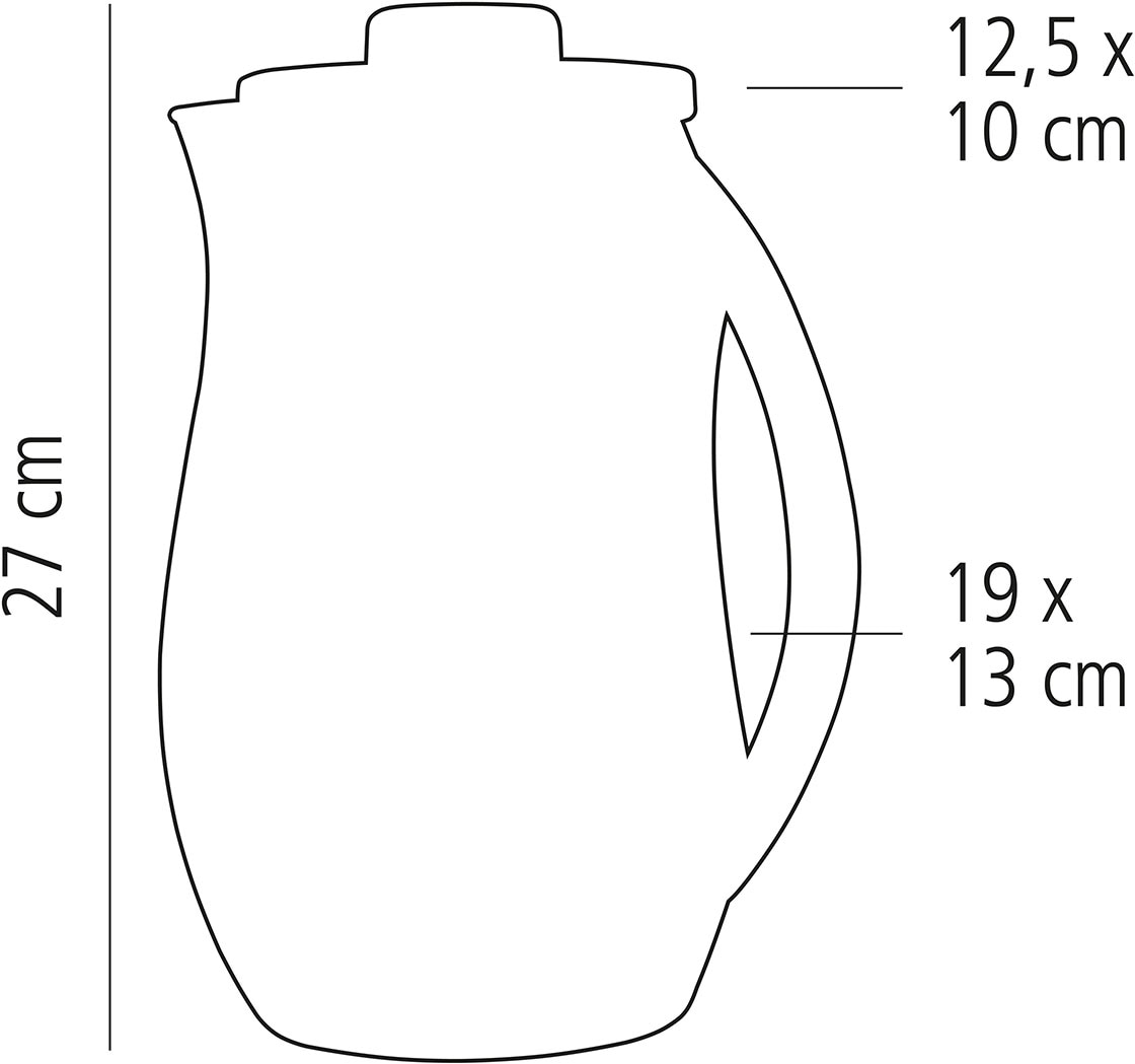 APS Wasserkaraffe mit Eiswasser-Röhre, aus Kunststoff, 2,8 Liter, 19 x 13 cm, H: 27 cm