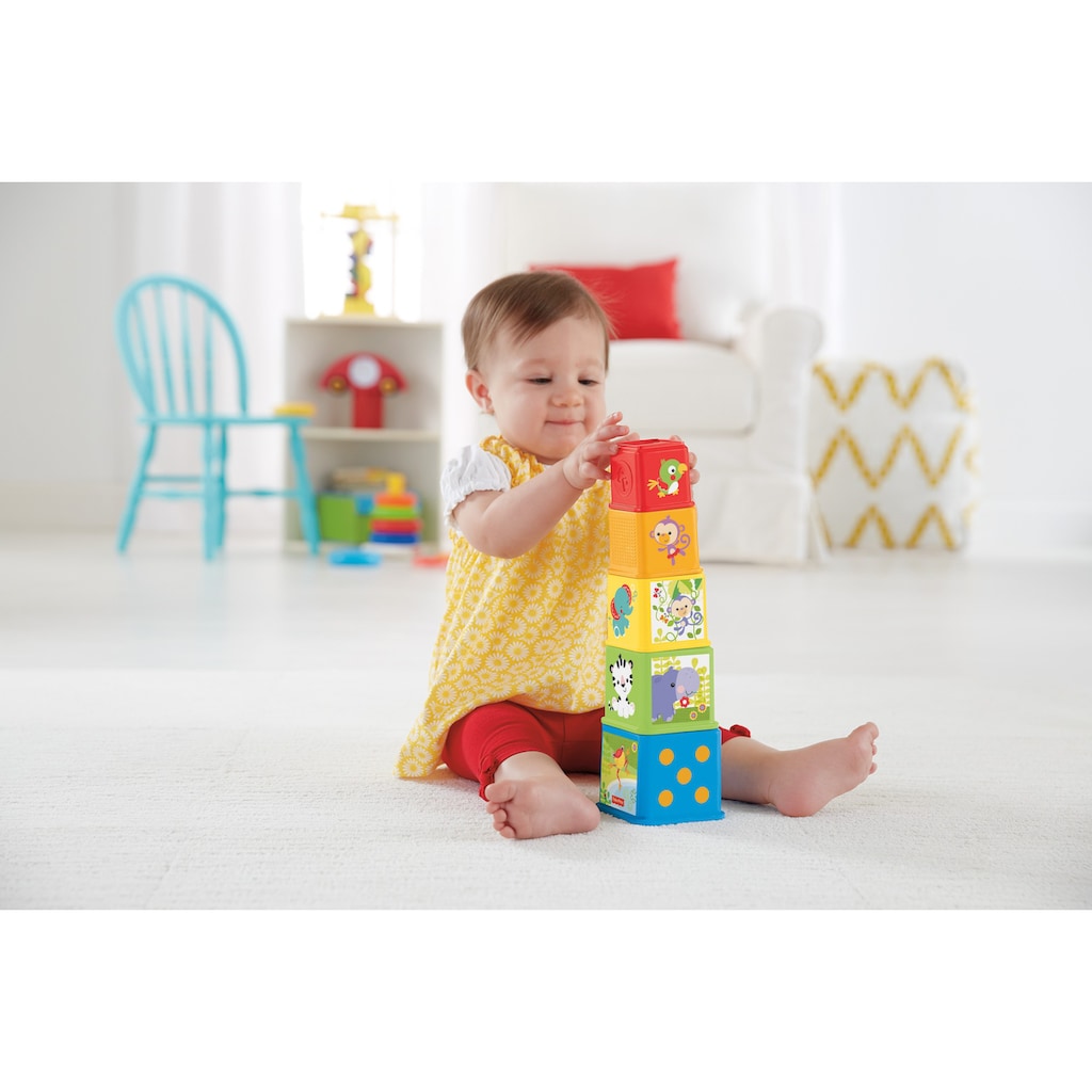 Fisher-Price® Stapelspielzeug »Entdecker- und Stapelwürfel«, (5 tlg.)