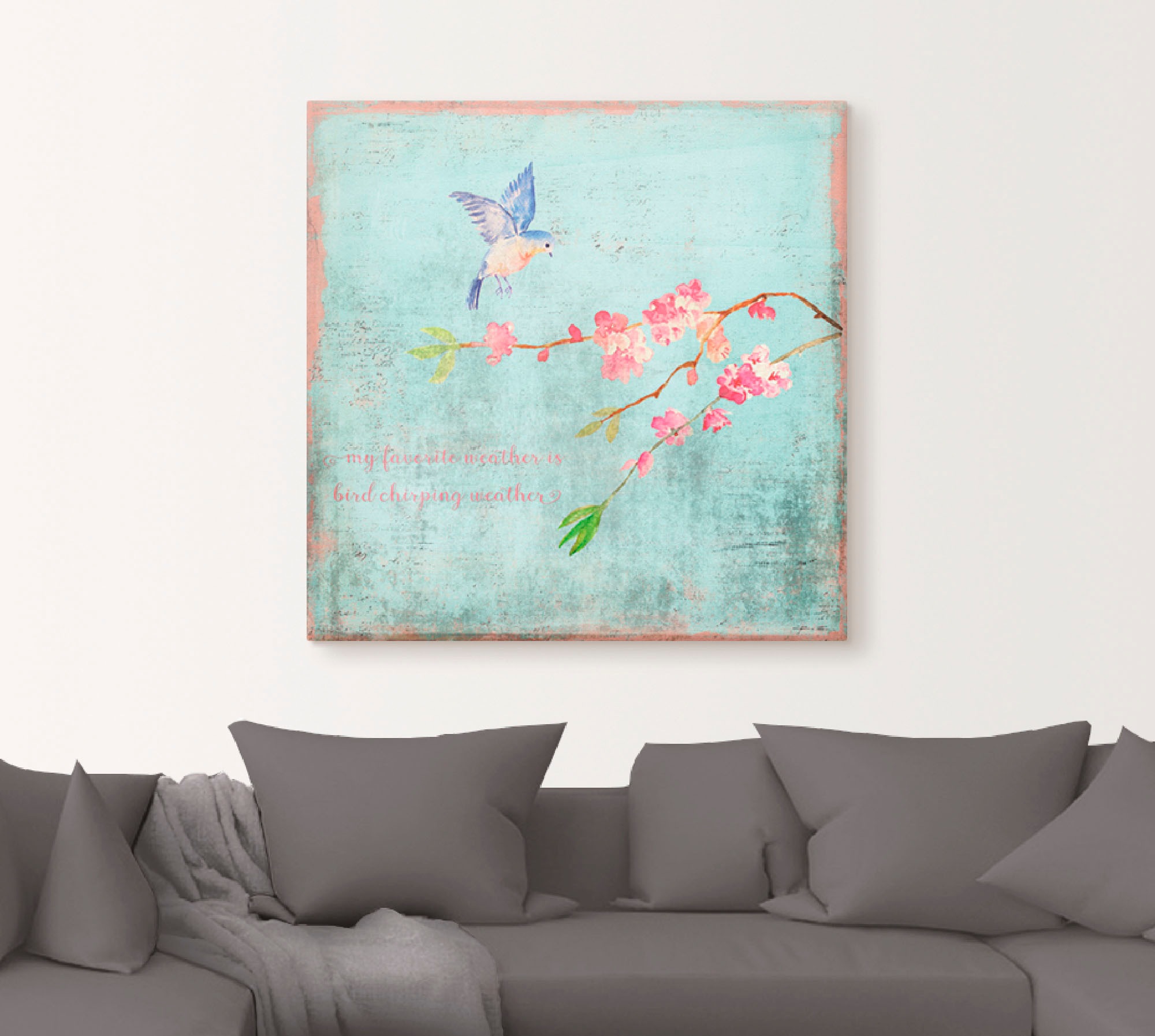 Artland Wandbild »Vogelgezwitscherwetter«, Sprüche & Texte, (1 St.), als Al günstig online kaufen