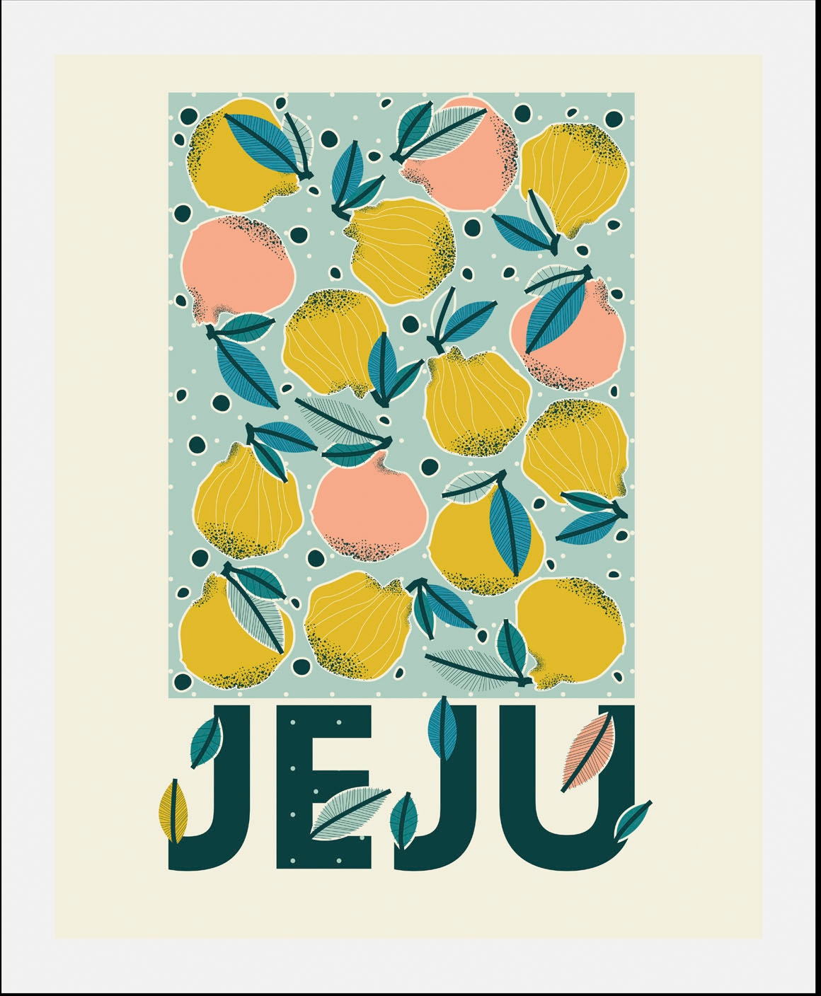 queence Bild »Jeju« Abstrakt | Figuren | Obst | Obst Bilder | Schriftzug 1 Stk. tlg. gerahmt