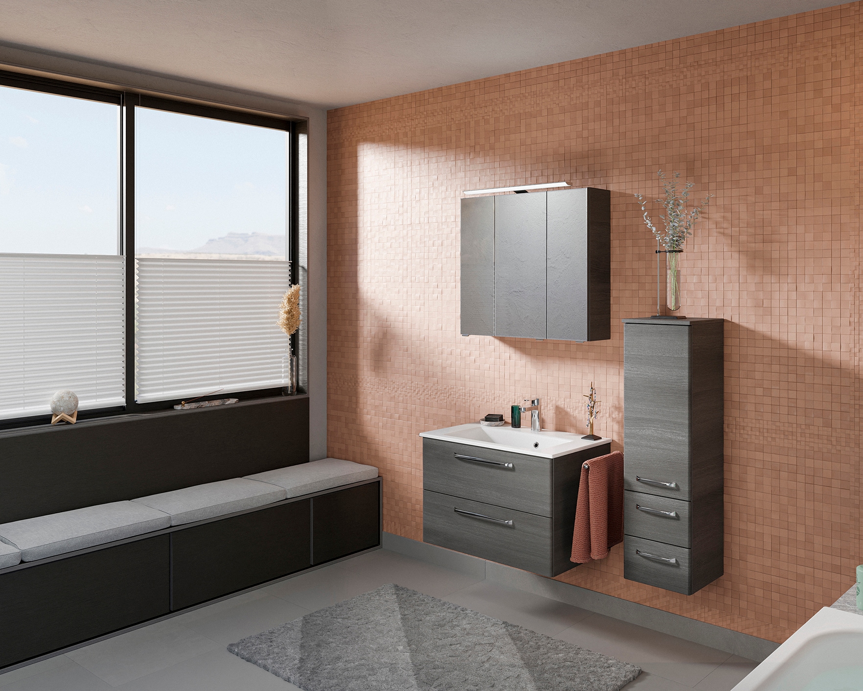 Saphir Badmöbel-Set »Badmöbel-Set Trentino 3-tlg Mineralmarmorwaschtisch,LE günstig online kaufen