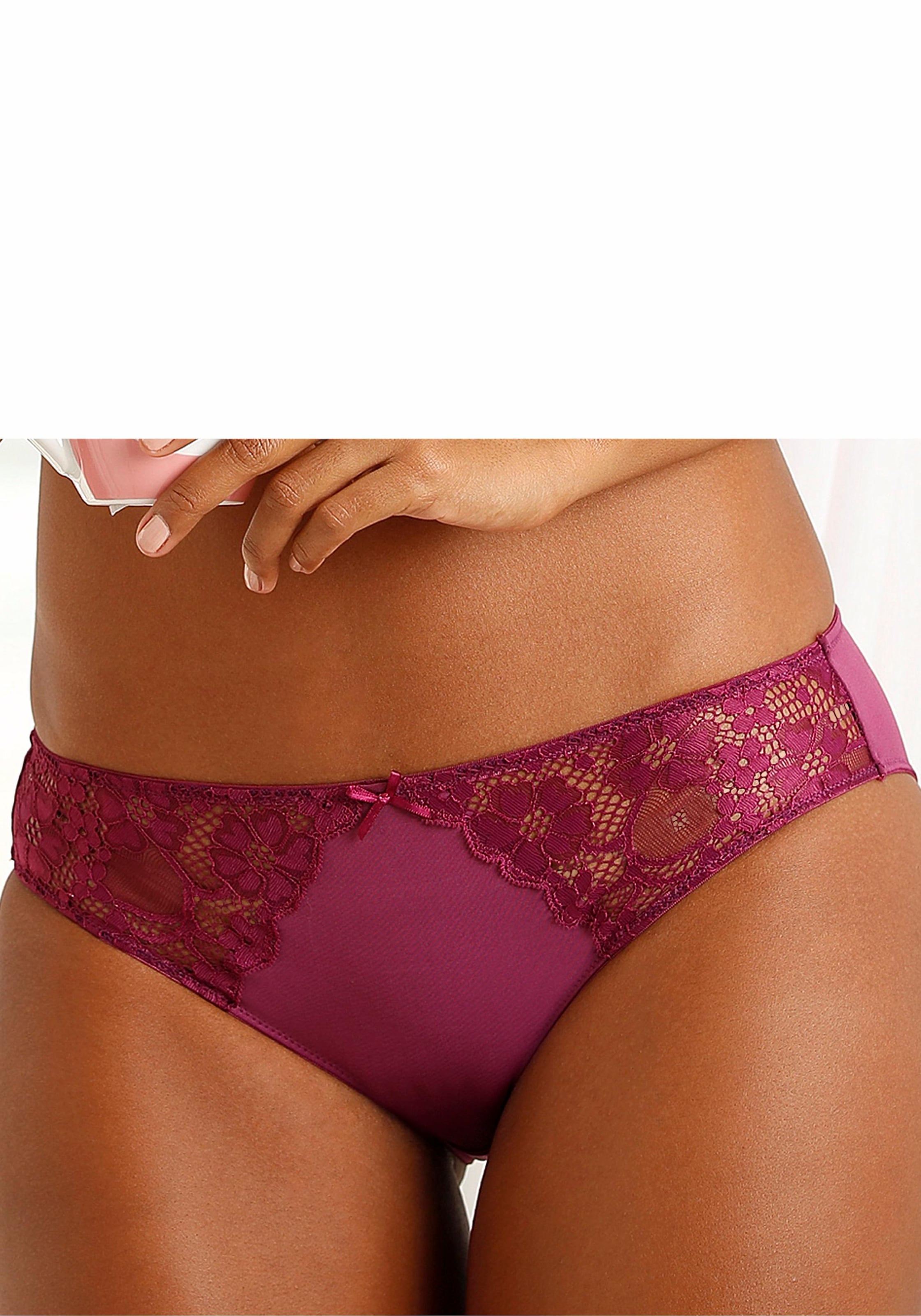 petite fleur Slip, (3 St.), mit leicht transparenter Jacquardspitze an den Seiten