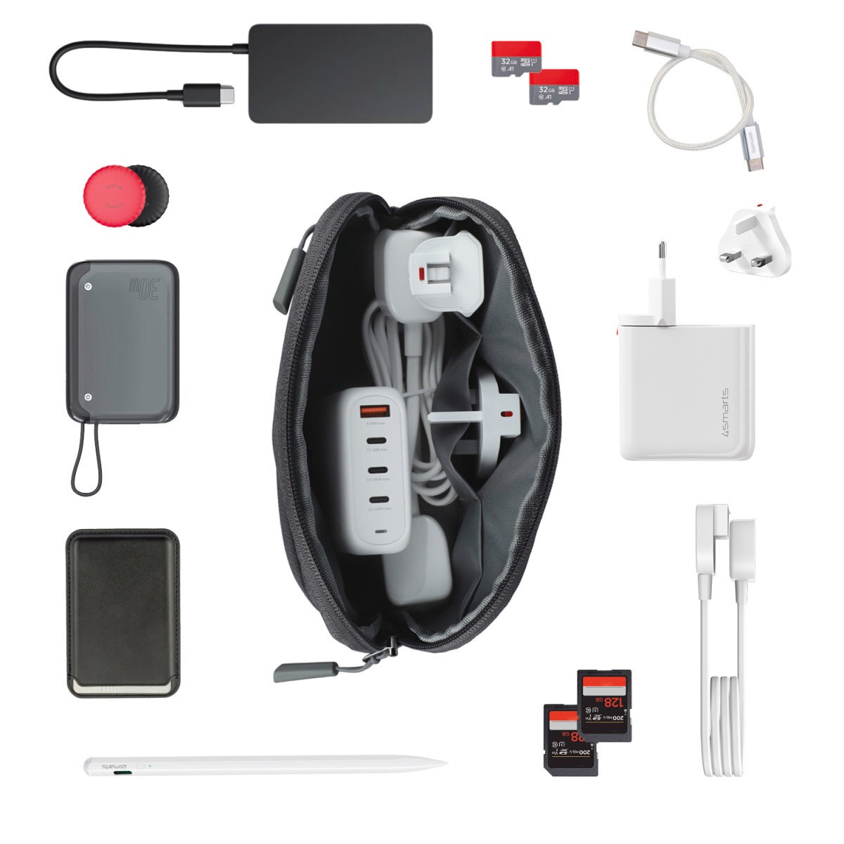 4smarts Aufbewahrungstasche »Smart Tech-Pouch On-the-go«, YYK-Reisverschlüsse, 5 Fächer