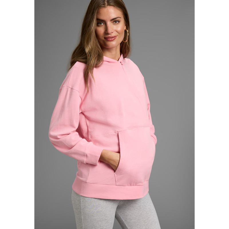 NEUN MONATE Umstandssweatshirt »Stillsweatshirt für Schwangerschaft und Stillzeit« Kapuzen-Sweatshirt mit praktischem Verschluss rosa 44/46 44/46...