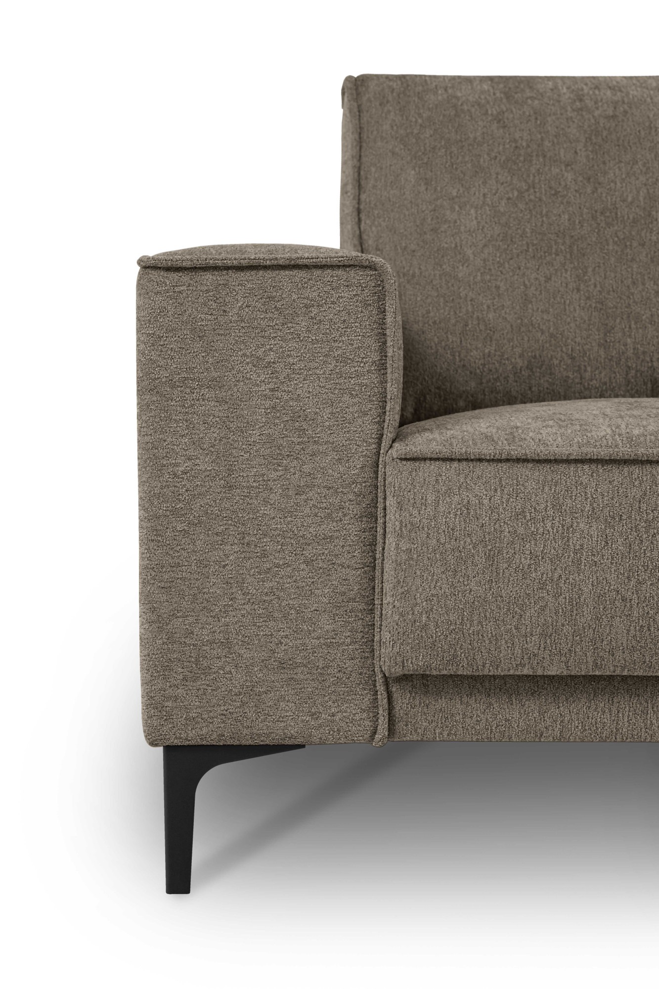 Places of Style 3-Sitzer »3er Sofa Oland, Struktur, Flachgewebe, Luxus-Microfaser, Boucle«, 224 cm, Wellenunterfederung, Skandi-Design, Metallfüße
