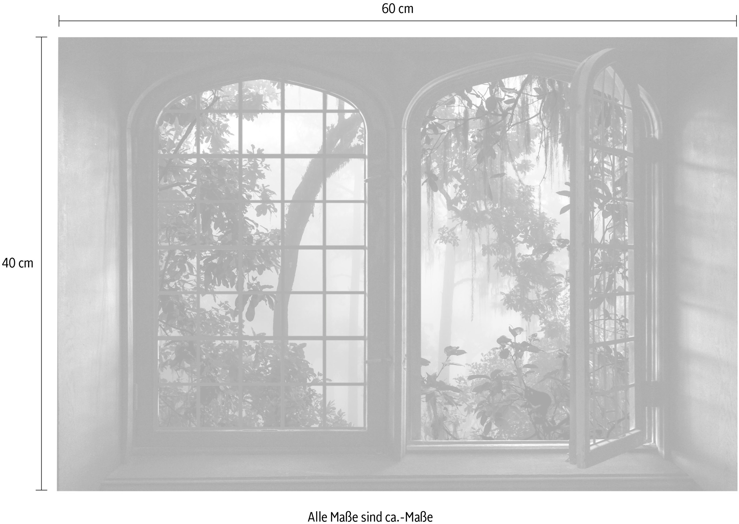 queence Wandsticker »Urwald«, Wandsticker, Wandbild, selbstklebend, 3D, Fenster