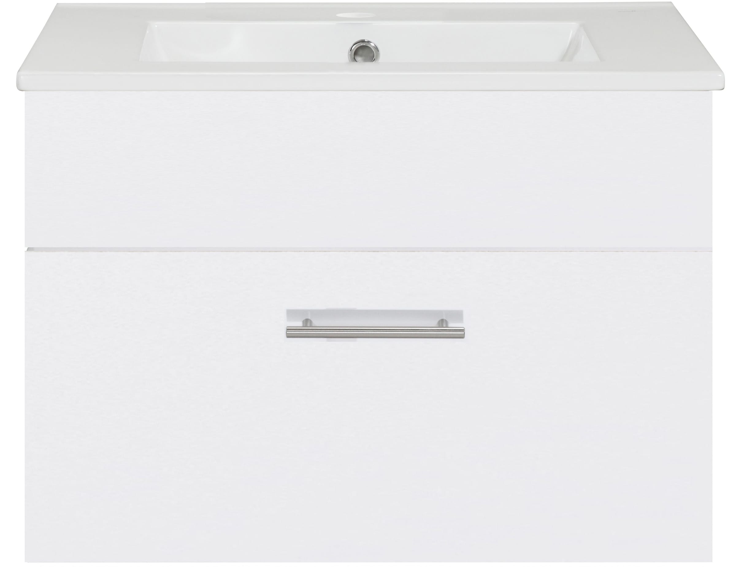 welltime Waschtisch »Trento Light, 60cm, 80cm, 100cm, Keramik-Auflagebecken«, 1 feste Blende und 1 Auszug