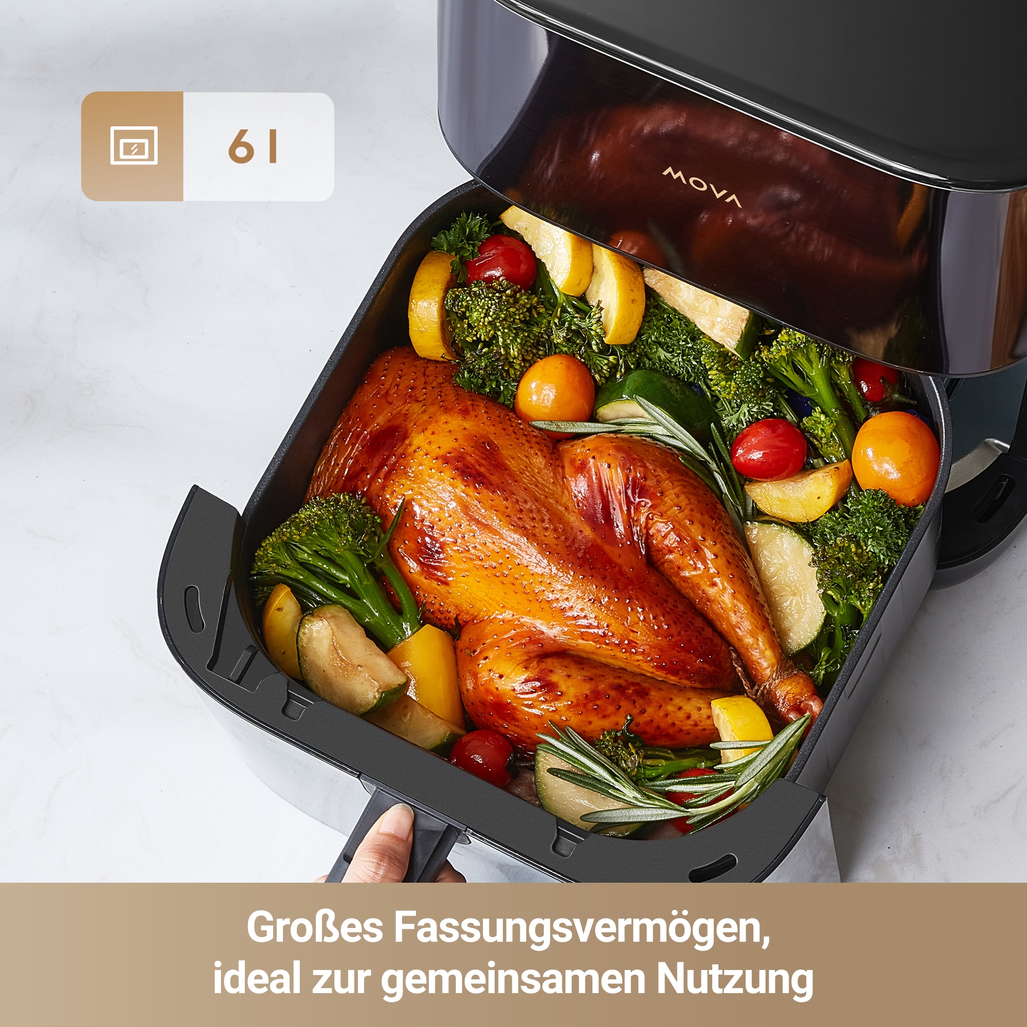Dreame Heißluftfritteuse »Mova AeroChef FD10 Pro«, 1800 W, Fassungsvermögen 6 l