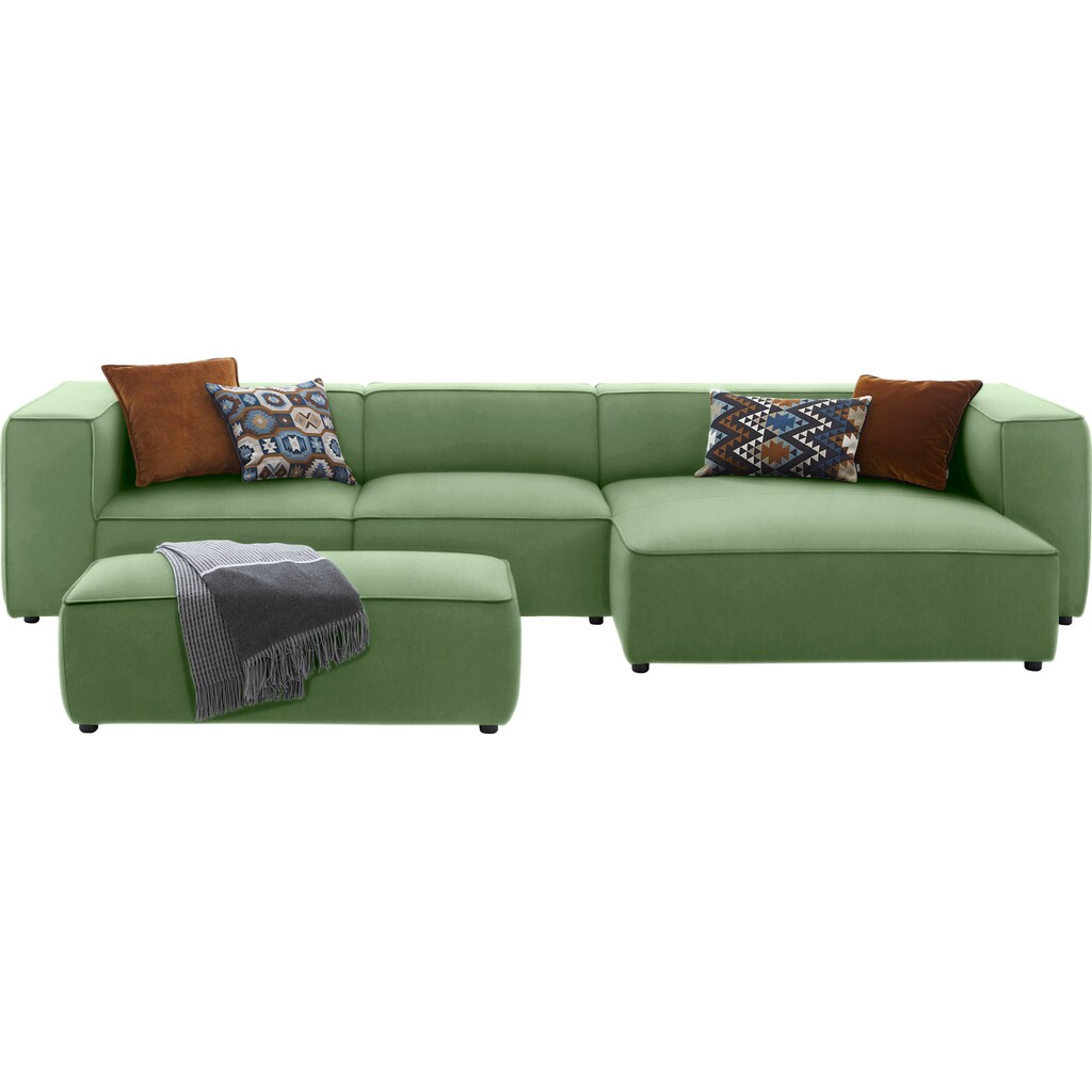 W.SCHILLIG Ecksofa »around-the-block«, mit eleganter Biese, mit Federkern, Breite 341 cm