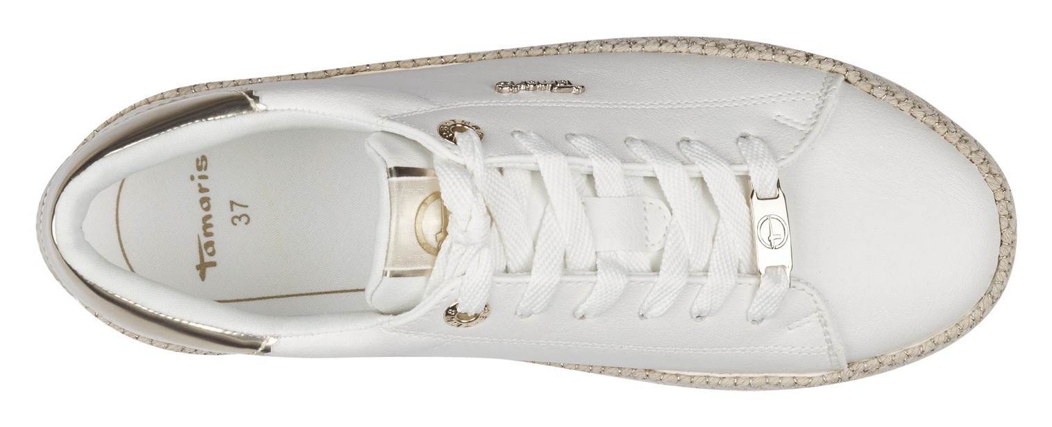 Tamaris Plateausneaker, Freizeitschuh, Halbschuh, Schnürschuh mit Textilkordel am Plateau