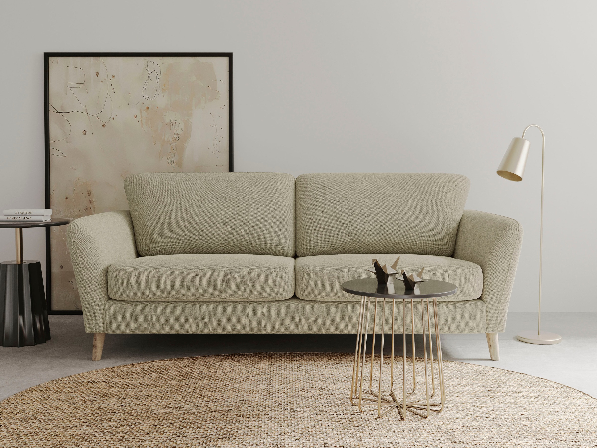 Home affaire 3-Sitzer »MARSEILLE 3er Sofa 206 cm, Cord, Flachgewebe, Strukt günstig online kaufen