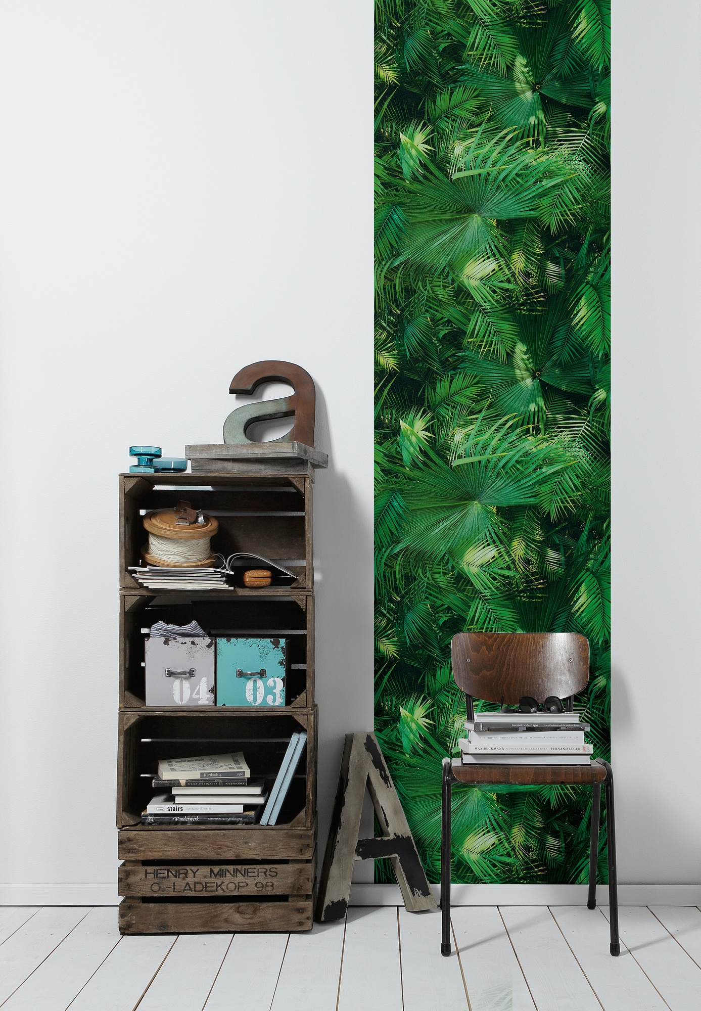 living walls Vinyltapete »Pop Up Panel 3D«, tropisch-botanisch-floral, Vinyl Wand Schräge Tür Tapeten Wohnzimmer Schlafzimmer Küche Flur Büro