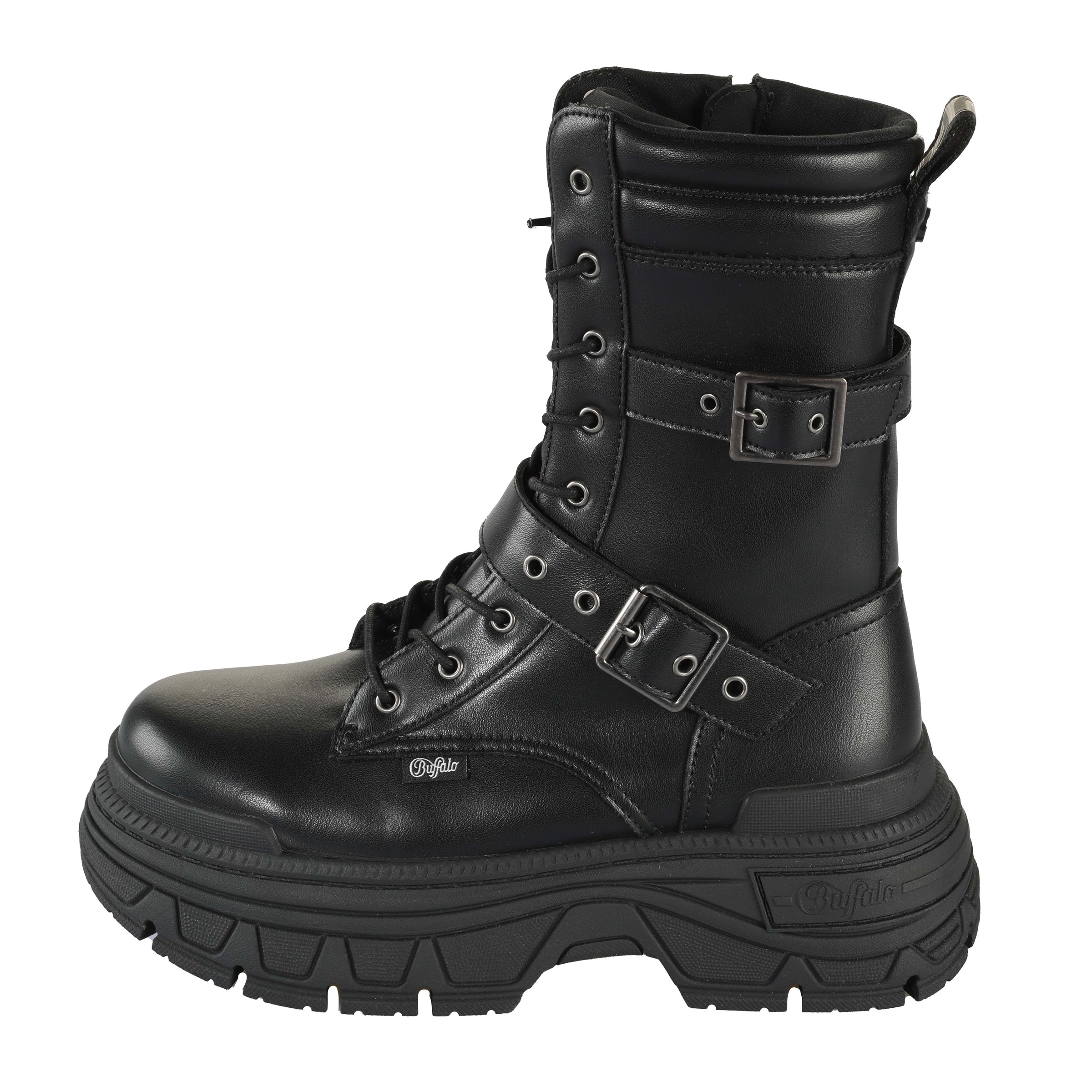 Buffalo Bikerboots »FUSION LACE UP BIKER«, Schnürboots, Stiefelette, mit chunky-Laufsohle