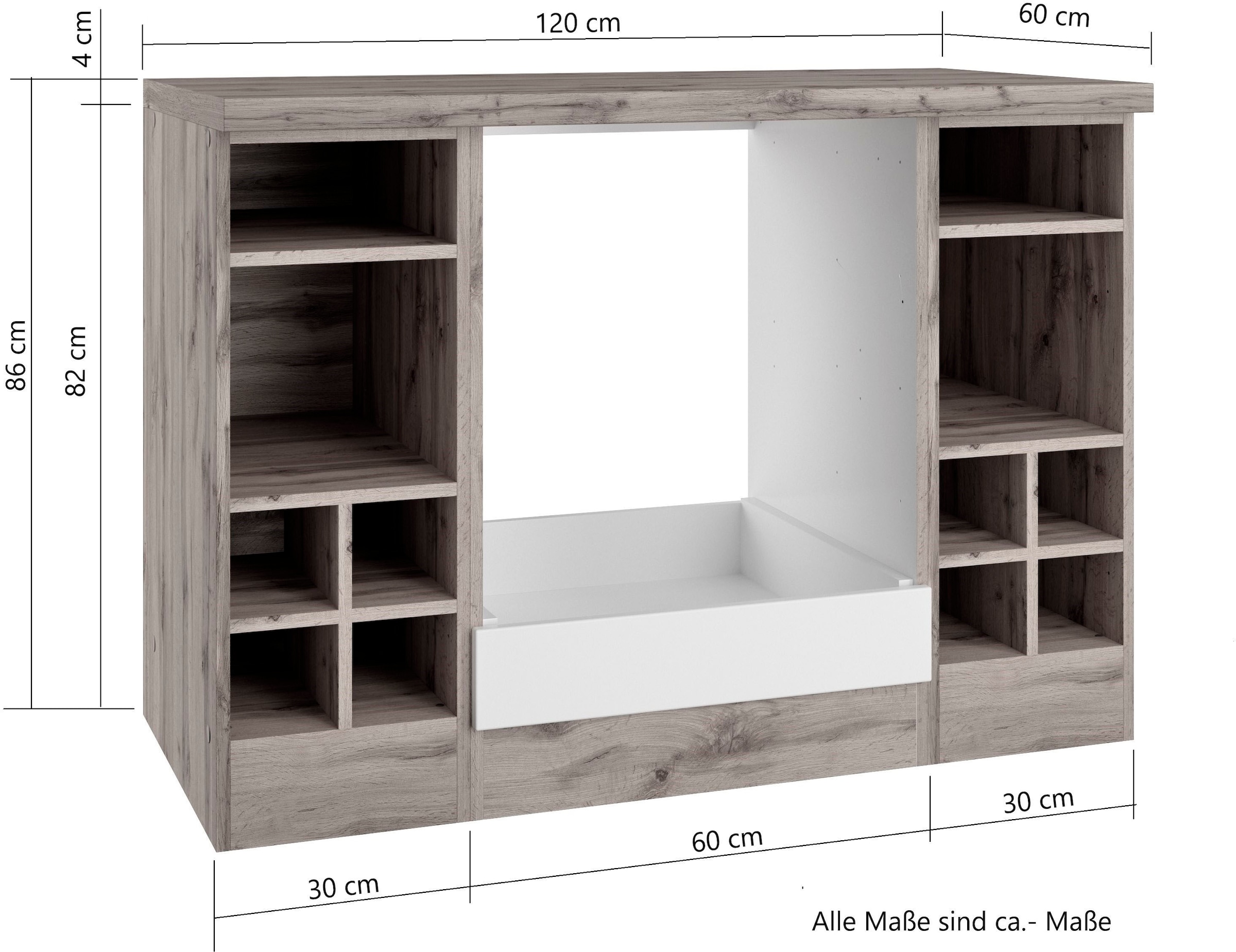 KOCHSTATION Herdumbauschrank »KS-Lana«, Breite 120 cm