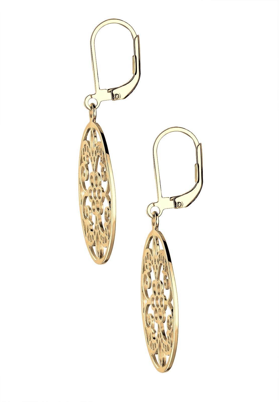 3. Bild von Elli Paar Ohrhänger »Ornament Blume Orientalisch Oval 925 Silber«