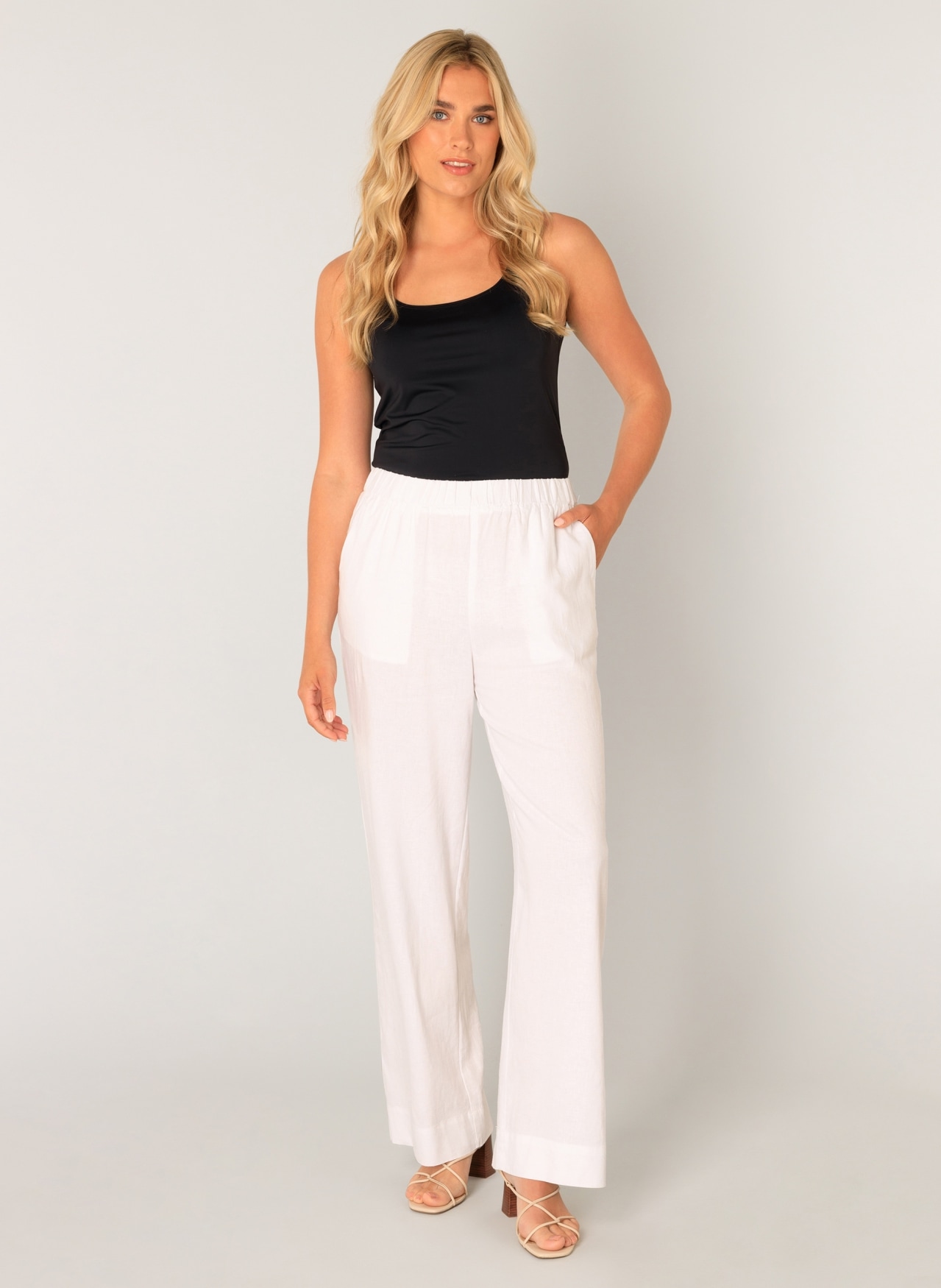 Base Level Leinenhose »Yul«, Sommerhose mit elastischem Bund