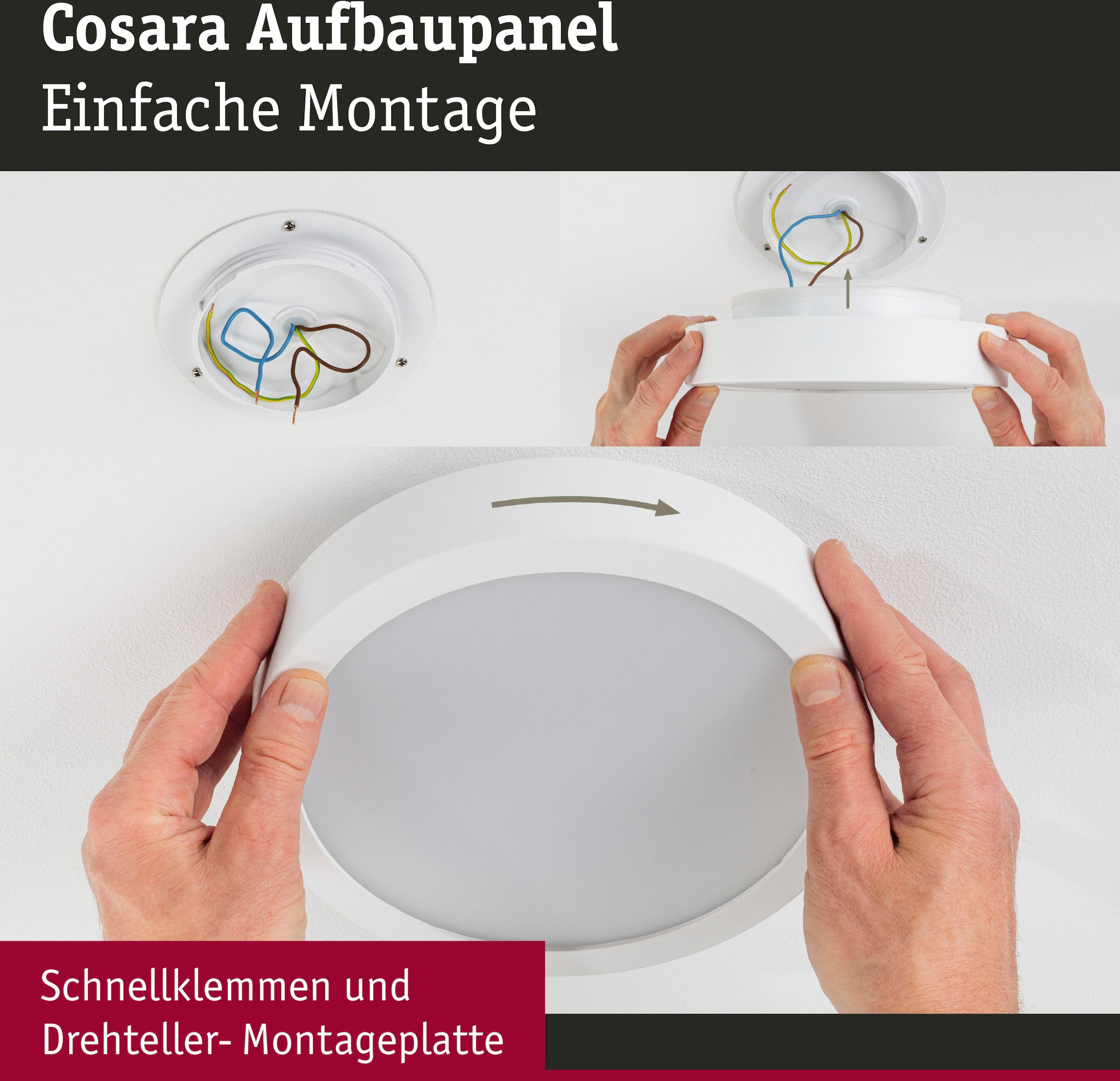 Paulmann LED Panel »Cosara 15W 4000K 300mm IP44«, 1 flammig