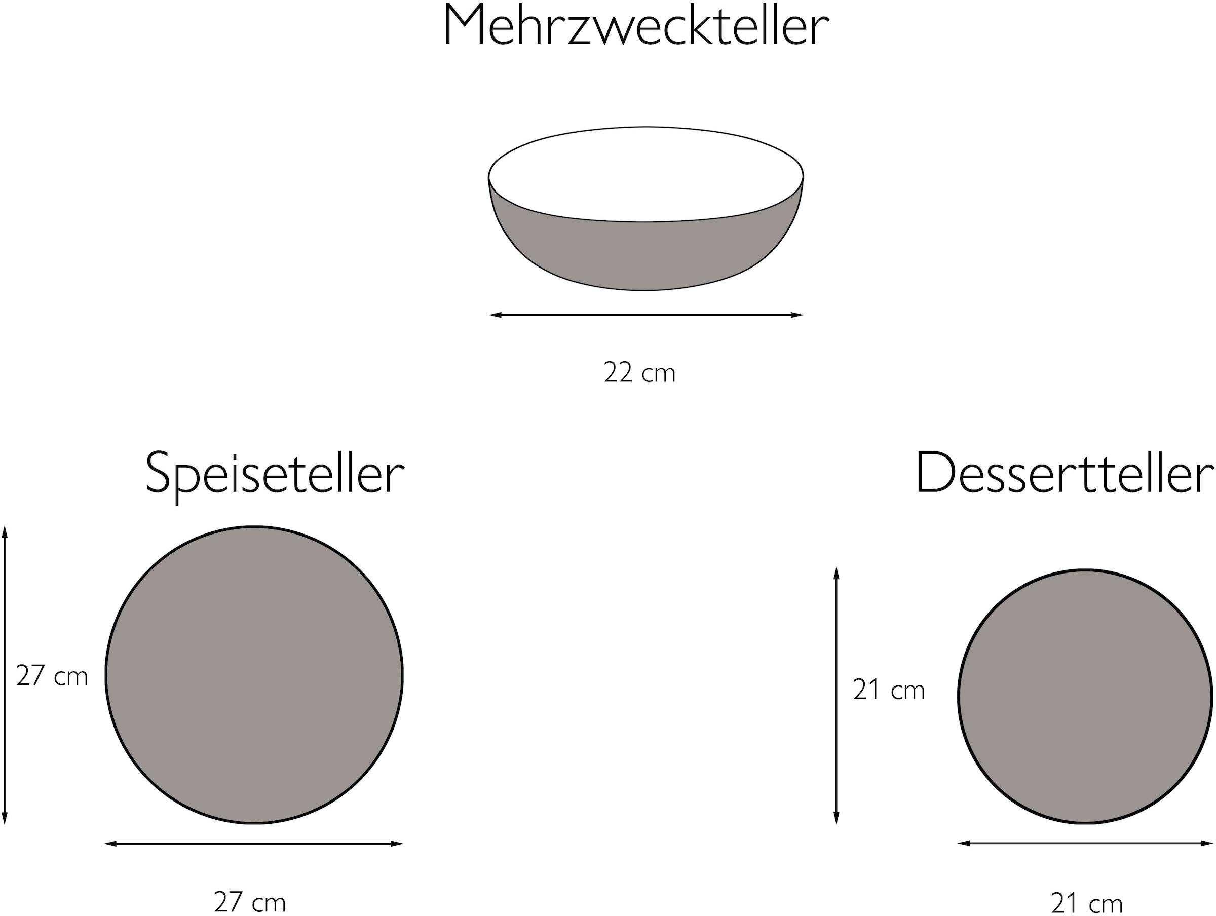 CreaTable Tafelservice »Geschirr-Set Marrakesch«, (Set, 12 tlg., Teller Set für 4 Personen), Service, mit Vintage Aussenrand, 12 Teile, für 4 Personen