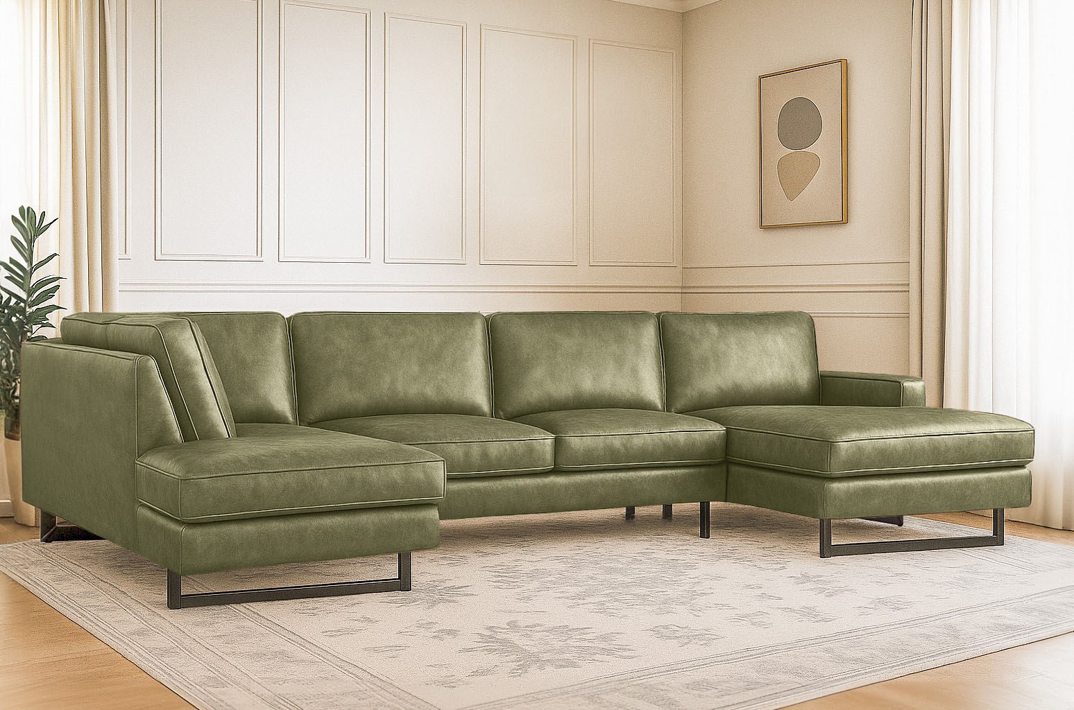 Home affaire Wohnlandschaft »Pinto, 350 cm, U-Form, XXL, mit Ottomanen« Cor günstig online kaufen