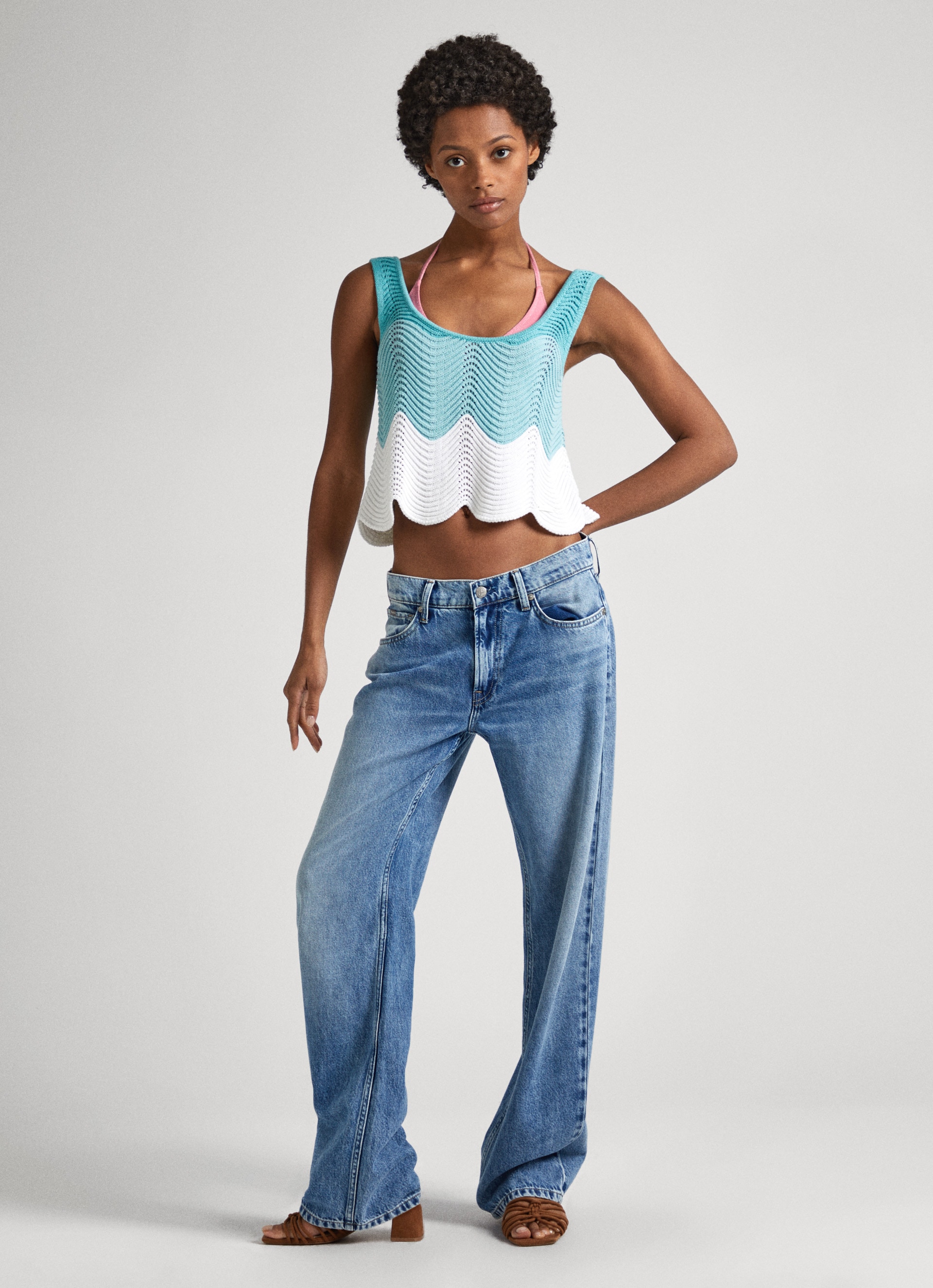 Pepe Jeans Stricktop »GALEA« mit Wellensaum