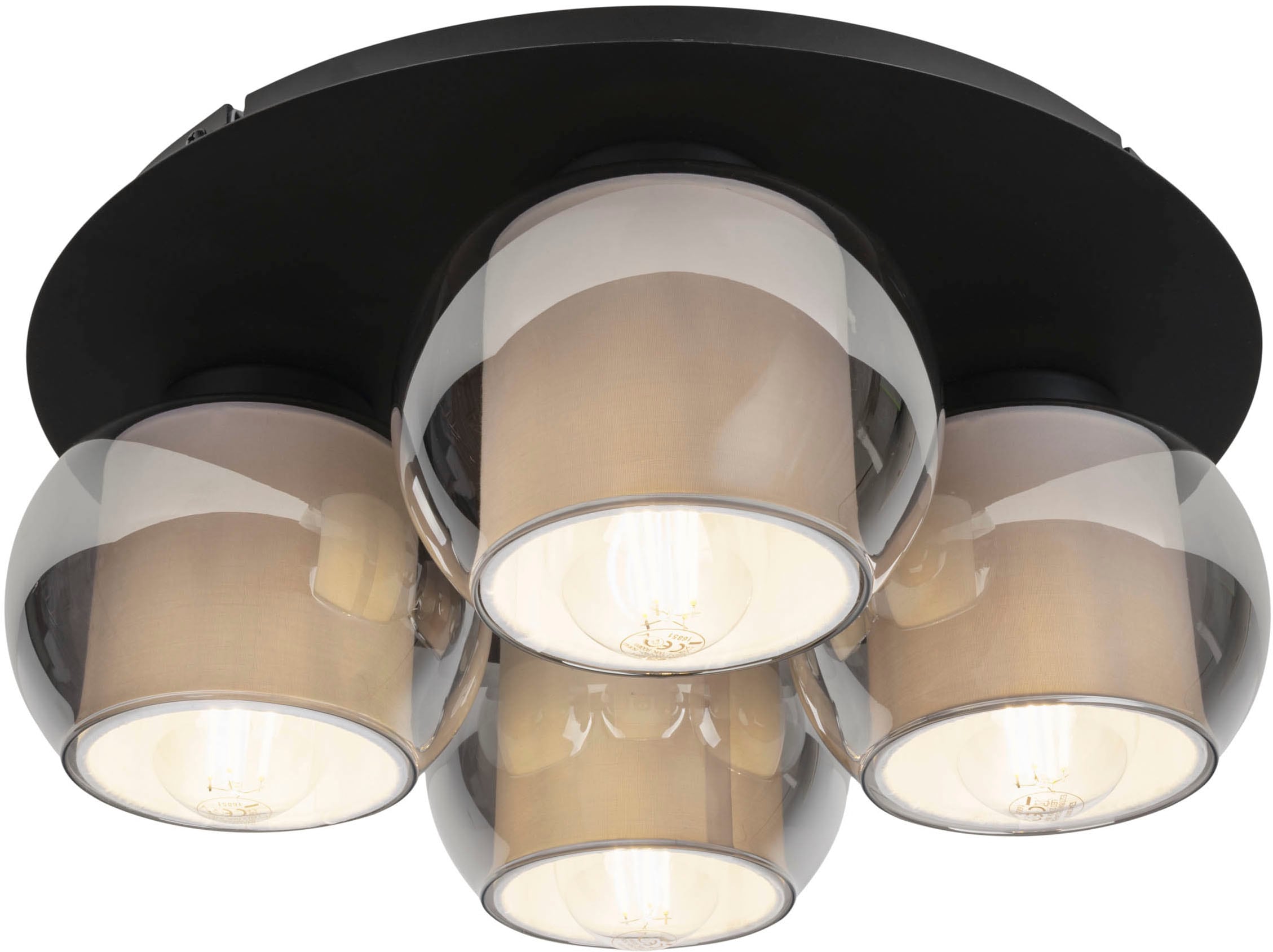 OTTO home Deckenleuchte »Tanissa« E27 1 Stk. rund, 4 kugelförmige Rauchglas günstig online kaufen