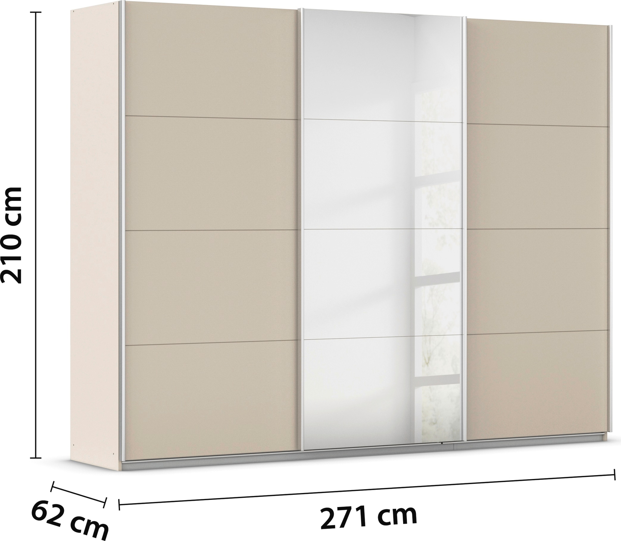 rauch Schwebetürenschrank »Kleiderschrank Schrank Garderobe AGORDO«, Top Innenausstattung, in 4 Breiten und 2 Höhen MADE IN GERMANY