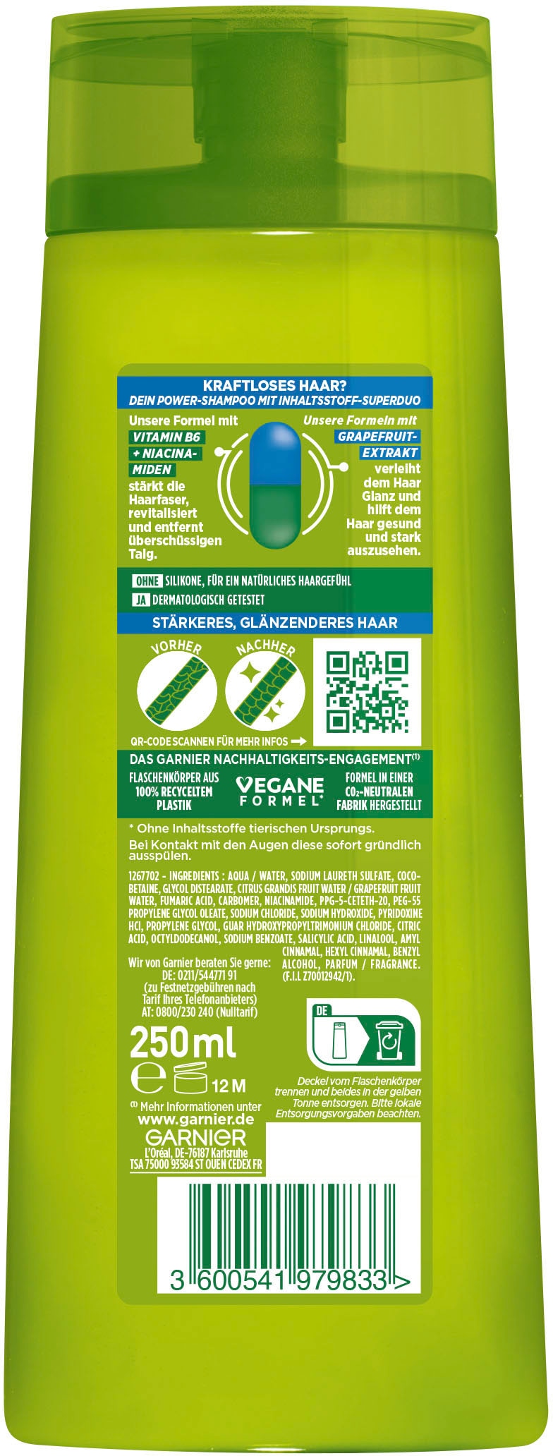 GARNIER Haarshampoo »Garnier Fructis Kraft & Glanz Shampoo«