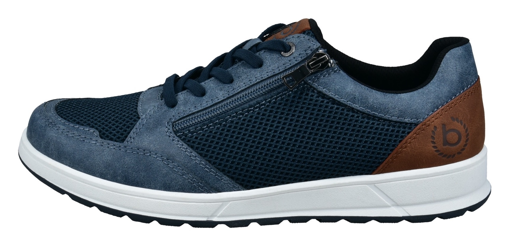 bugatti Sneaker  , Freizeitschuh, Halbschuh, Schnürer mit Kontrastbesatz an der Ferse