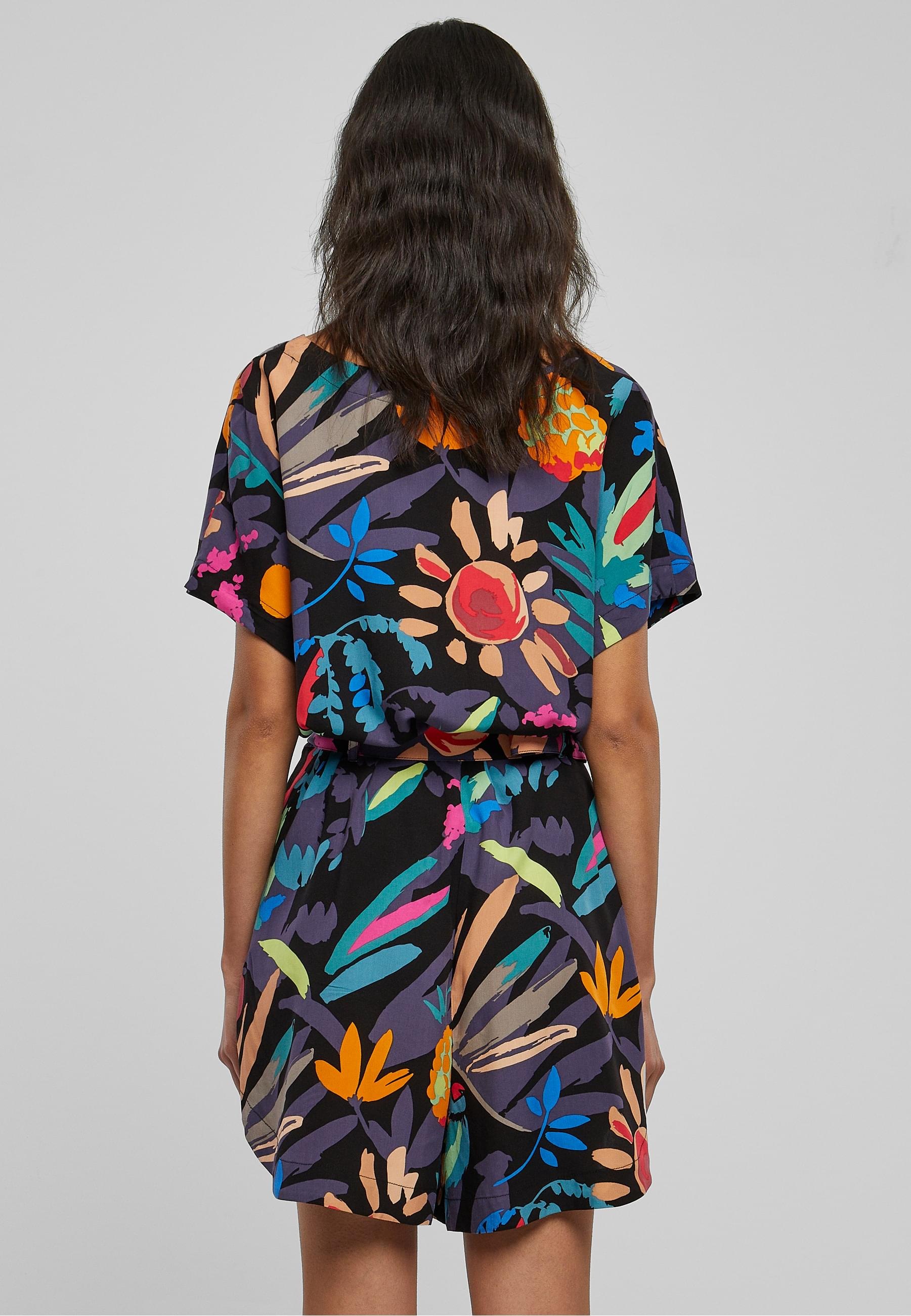 URBAN CLASSICS Jumpsuit »Urban Classics Damen Ladies Short Viscose Belt Jumpsuit« 1 Stk.