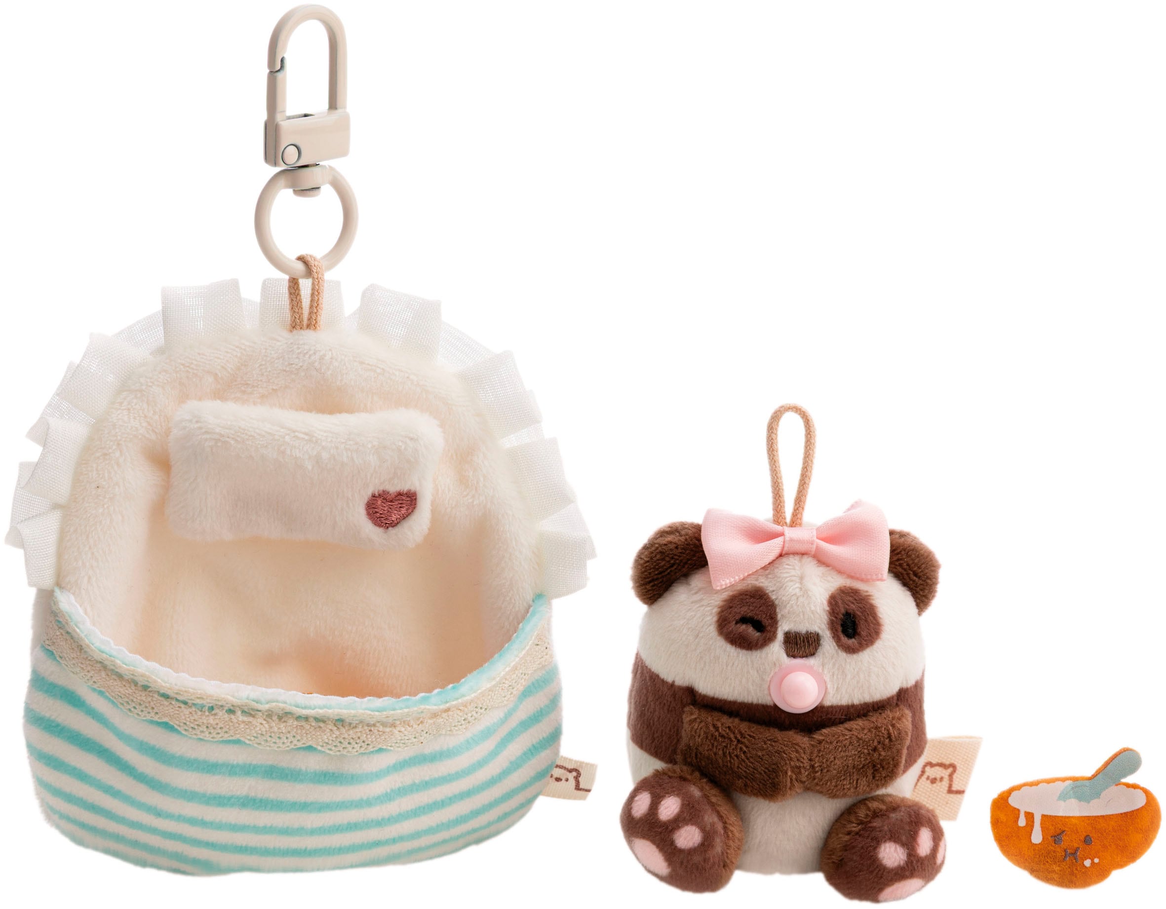 Nici Kuscheltier »mymochi, Set Panda Kono 7cm mit Breischale & Bettchen mit Karabiner« in Geschenkbox
