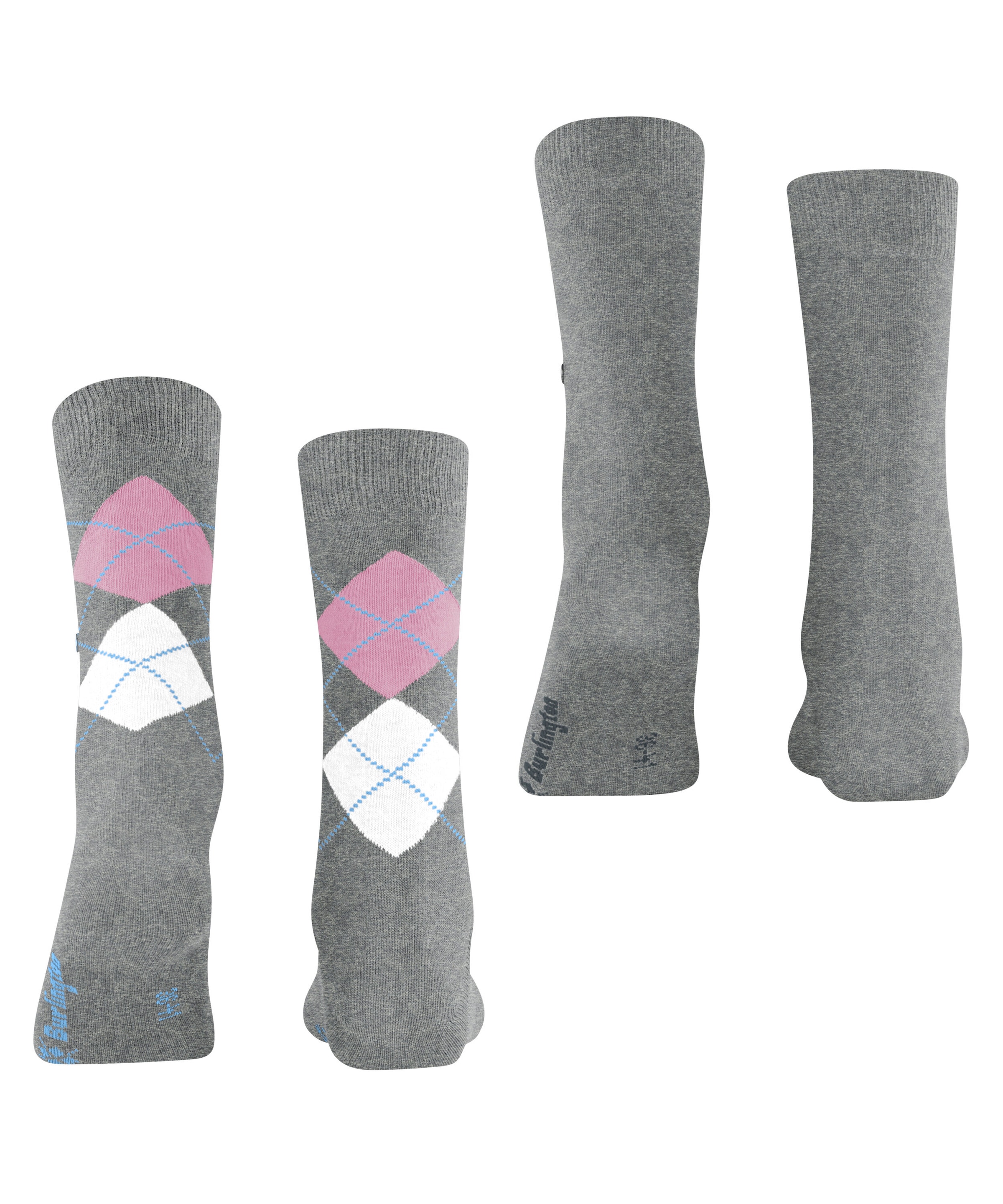 Burlington Socken »Everyday Mix«, (2 Paar), One size fits all, passend von Gr. 36-41, Argyle-Design, blickdicht