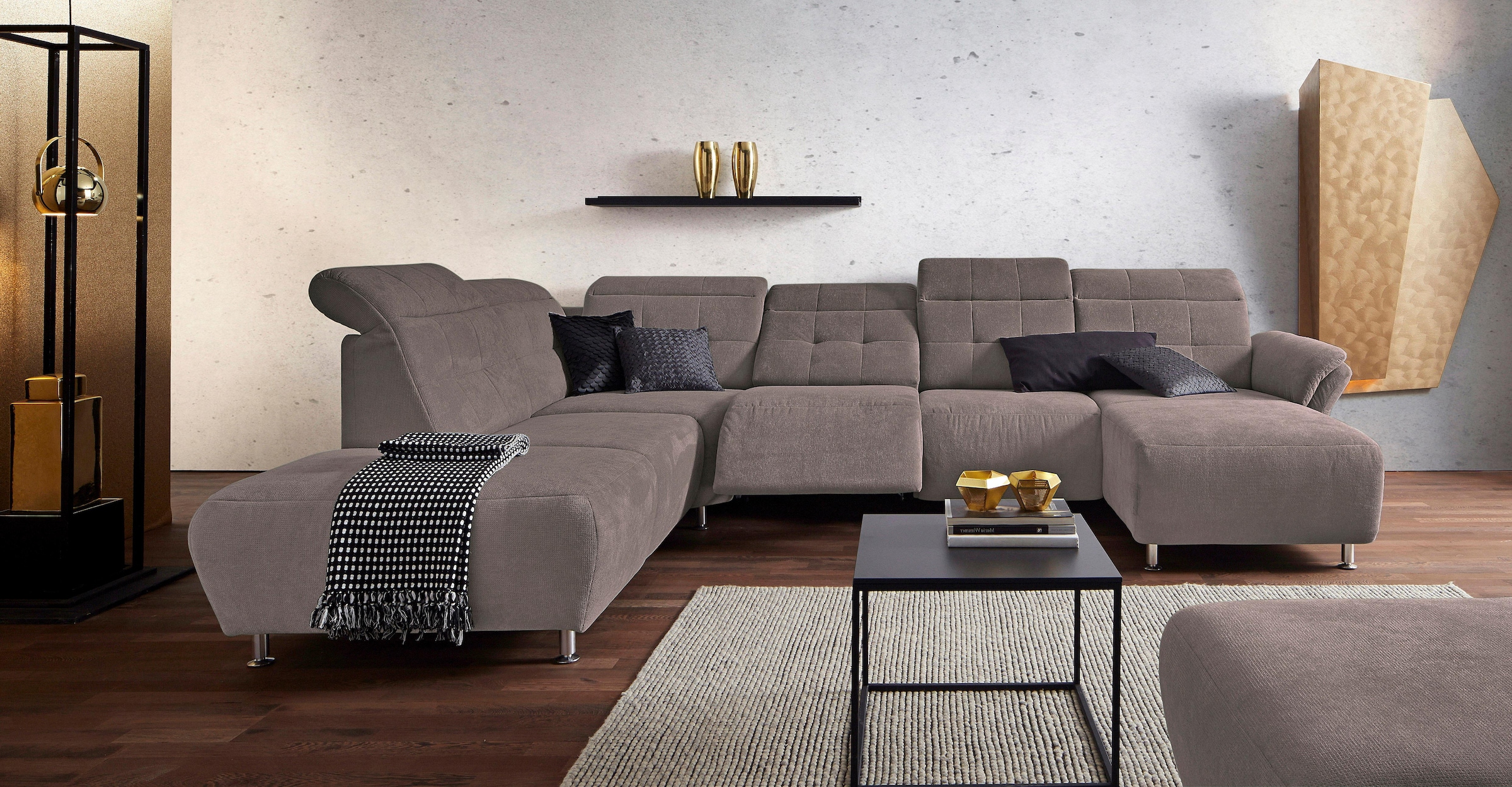 Home affaire Wohnlandschaft »Manhattan U-Form« 2 Sitze mit elektrischer Rel günstig online kaufen