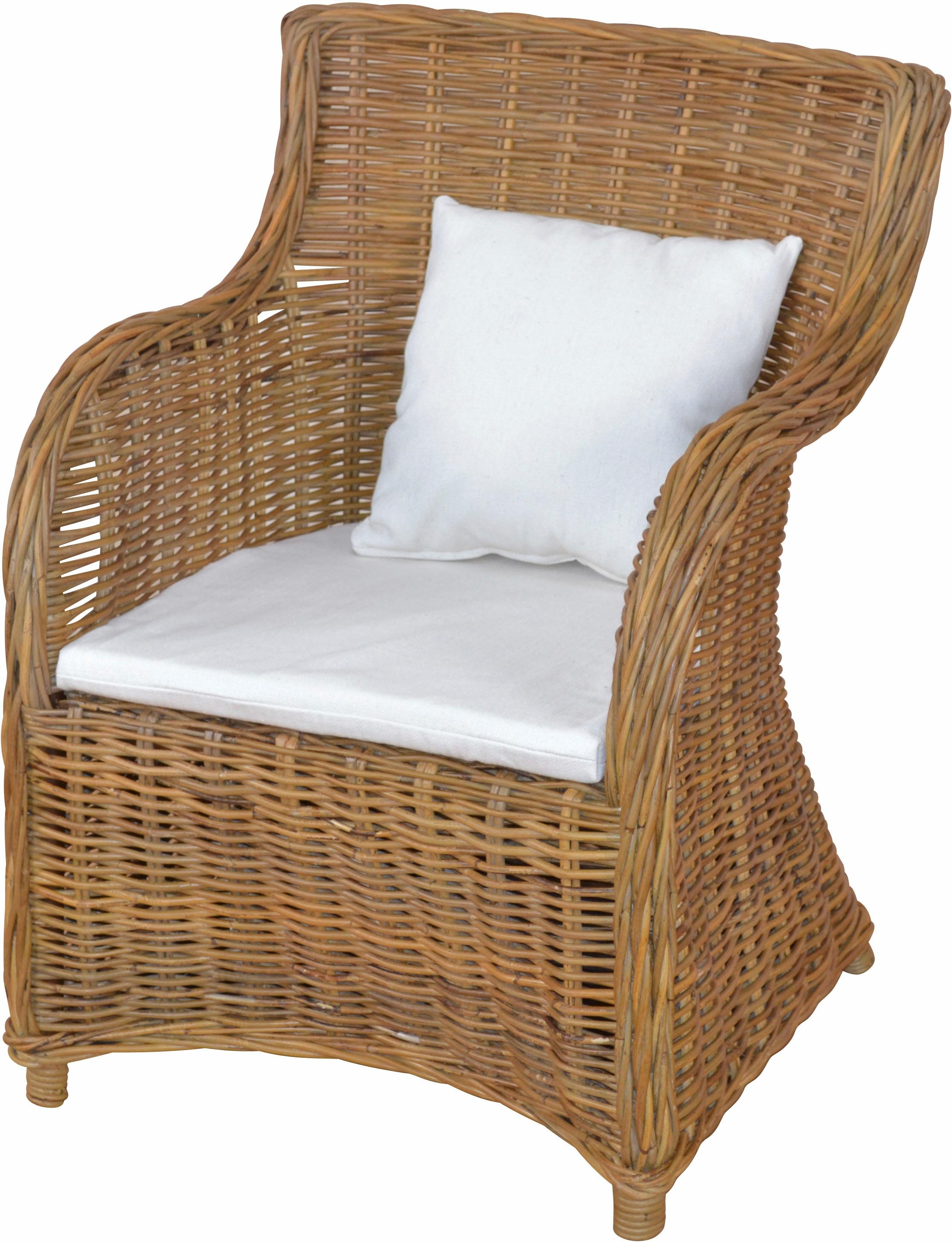 Home affaire Rattanstuhl, aus handgeflochtenem Rattan und großer Sitzschale, Breite 62 cm