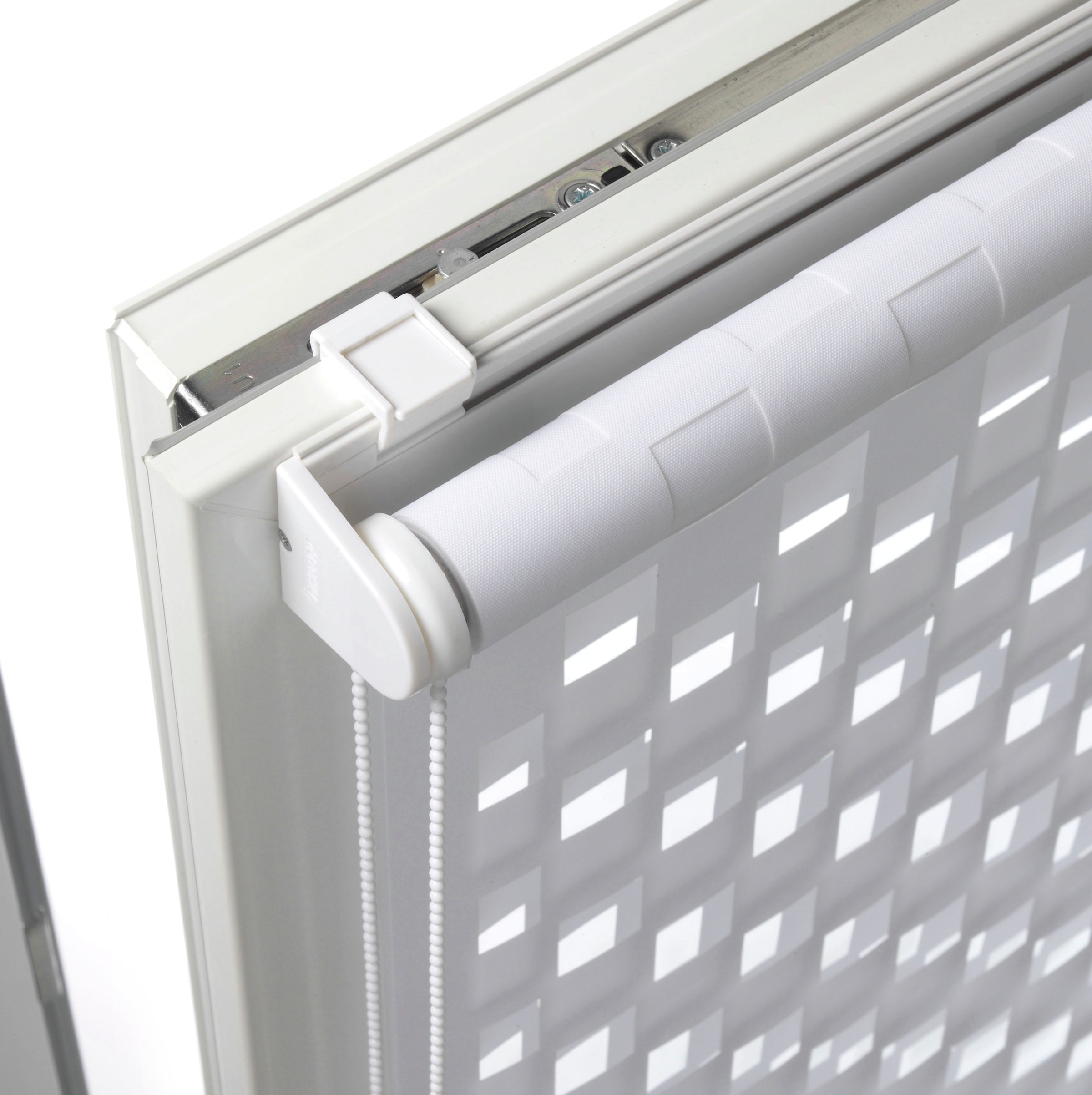 GARDINIA Doppelrollo »EASYFIX Duo Rollo Cut-Out Dreieck«, Lichtschutz, Sichtschutz, mit Bohren/ohne Bohren, freihängend, außergewöhnliche Lichteffekte durch Cut-Out Stoff