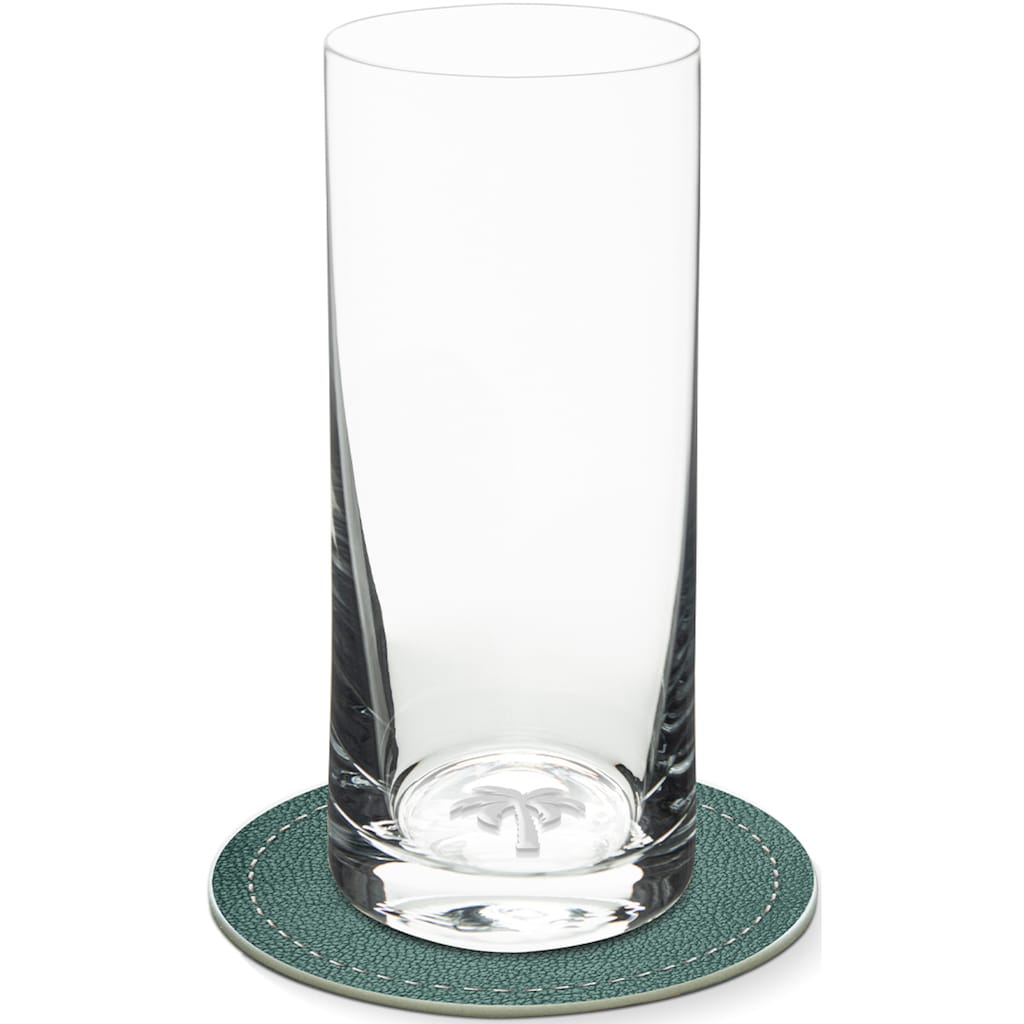 Contento Longdrinkglas, (Set, 4 tlg., 2 Longdrinkgläser und 2 Untersetzer)