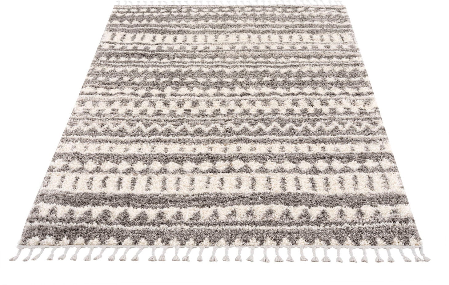 Carpet City Hochflor-Teppich »Pulpy 542«, rechteckig, 30 mm Höhe, besonders weich, mit Fransen, Ethno Look