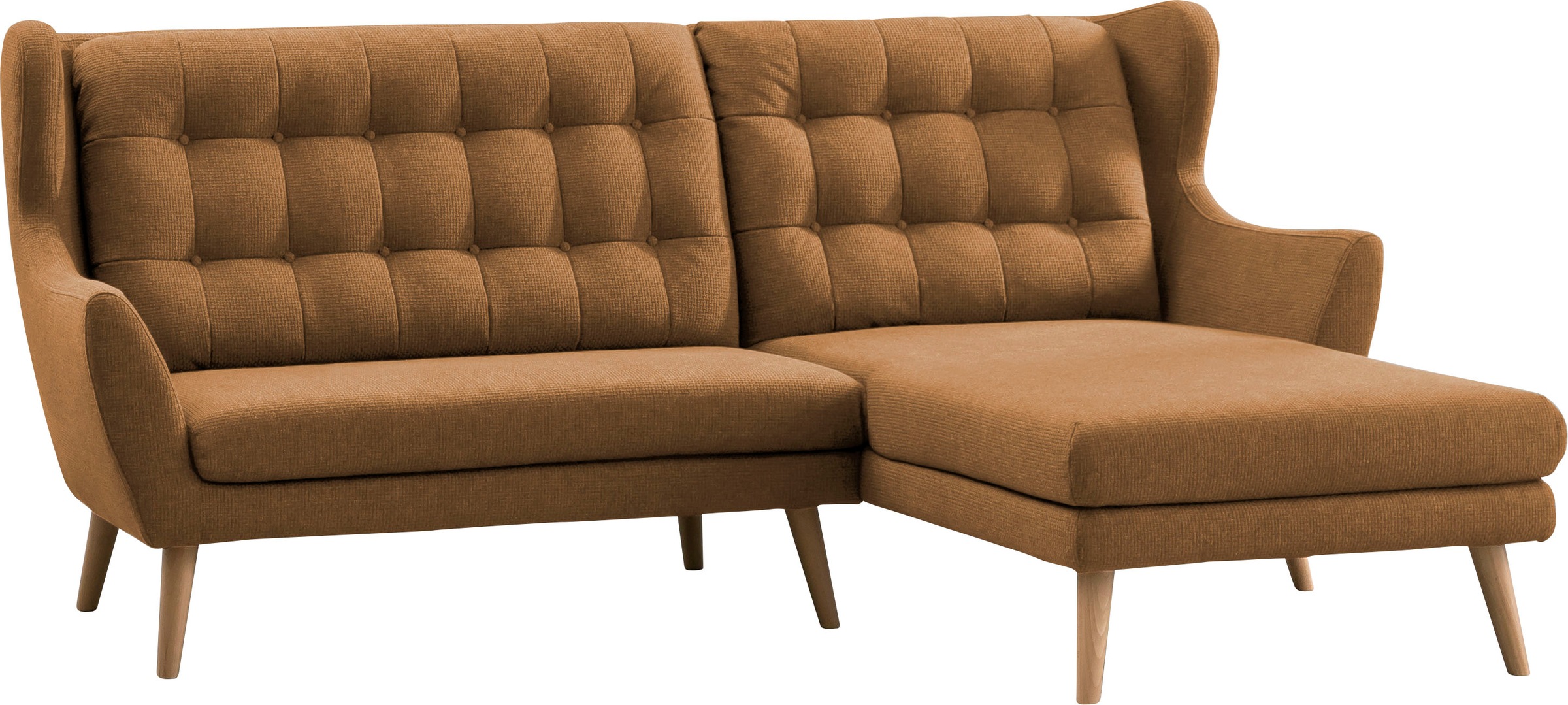 Home affaire Ecksofa »Louanne, L-Form« mit Holzfüßen günstig online kaufen