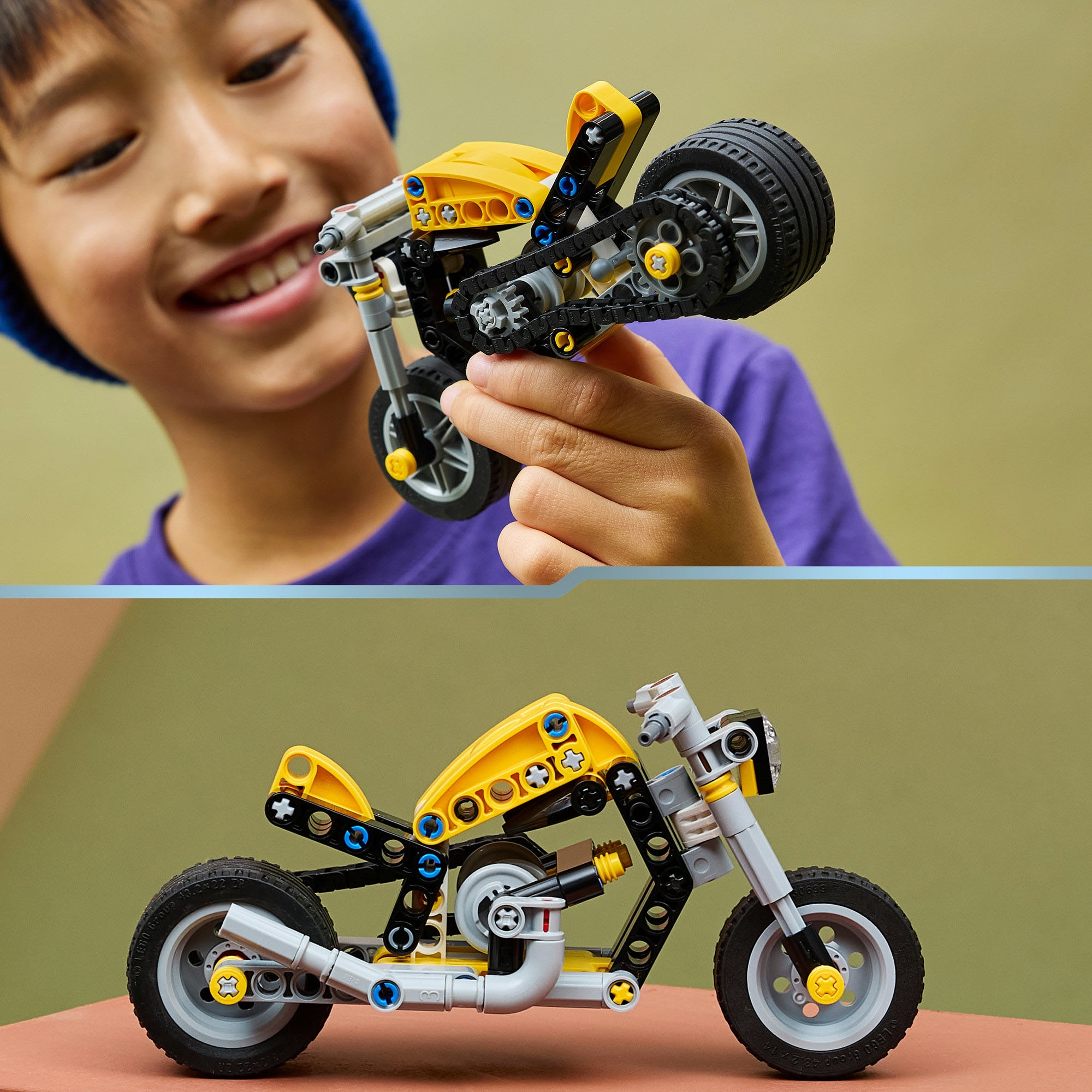 LEGO® Konstruktionsspielsteine »Gelbes Motorrad (42225), LEGO Technic«