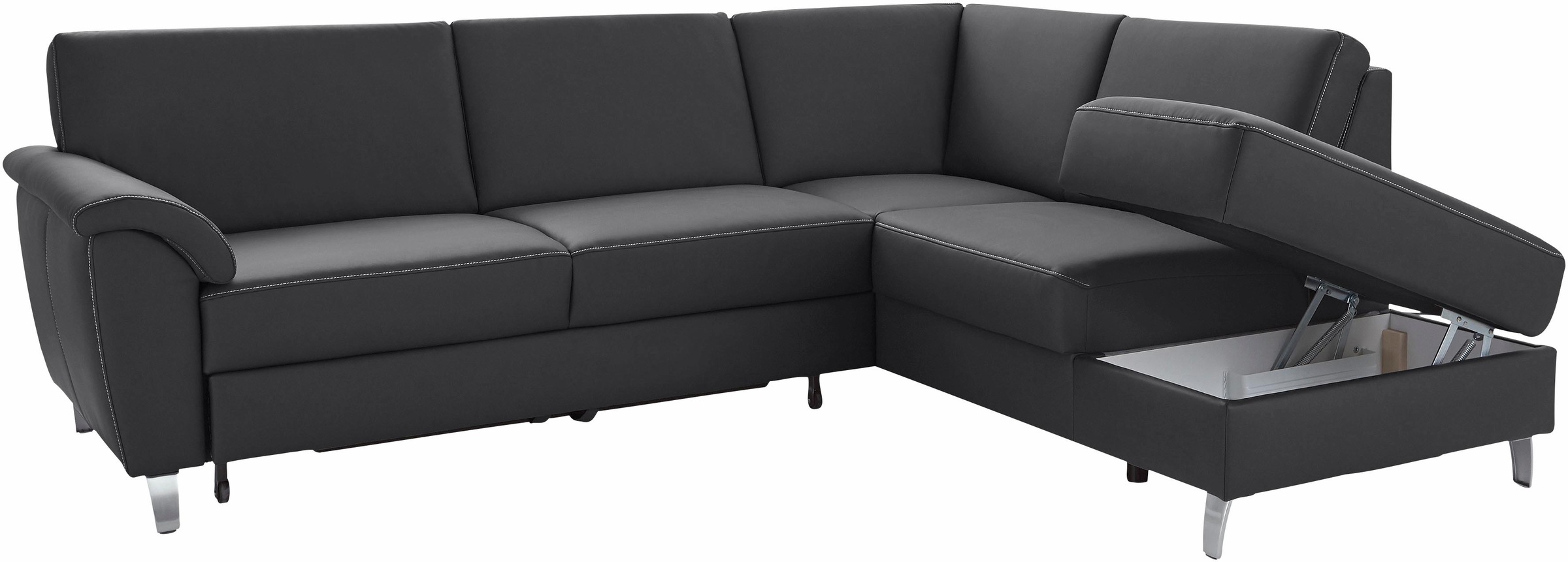 sit&more Ecksofa »Texel L-Form«, mit Federkern, wahlweise mit Bettfunktion und Bettkasten